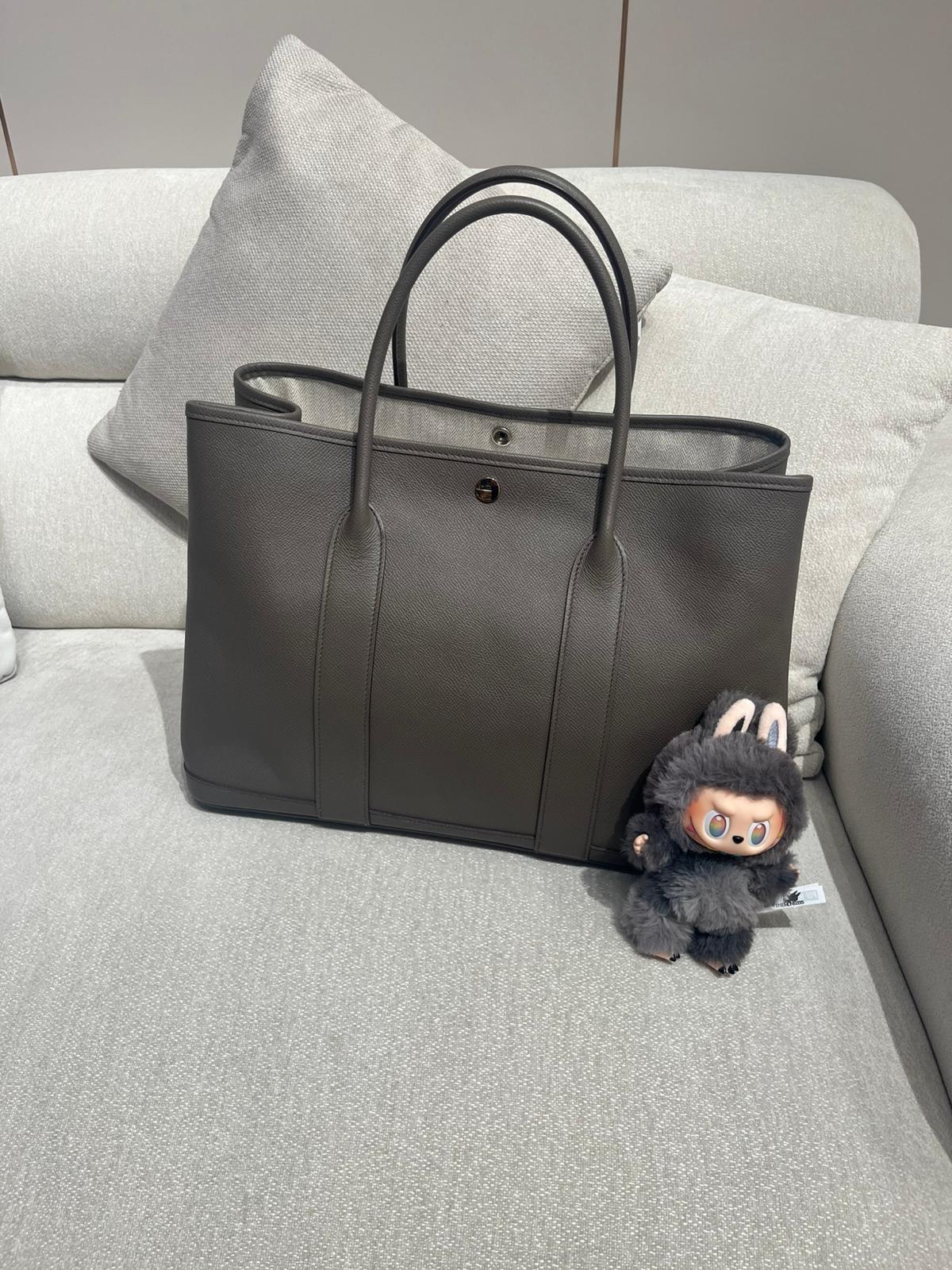Hermes garden party 36,STAMP A錫器灰 Epsom 牛皮 100%Authentic, 98%new ✅塵袋✅box