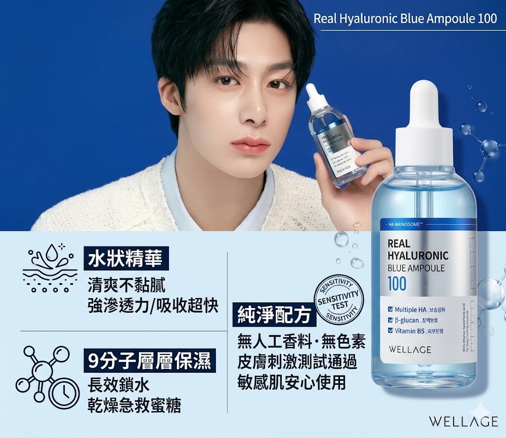 WELLAGE 透明質酸補水藍安瓶