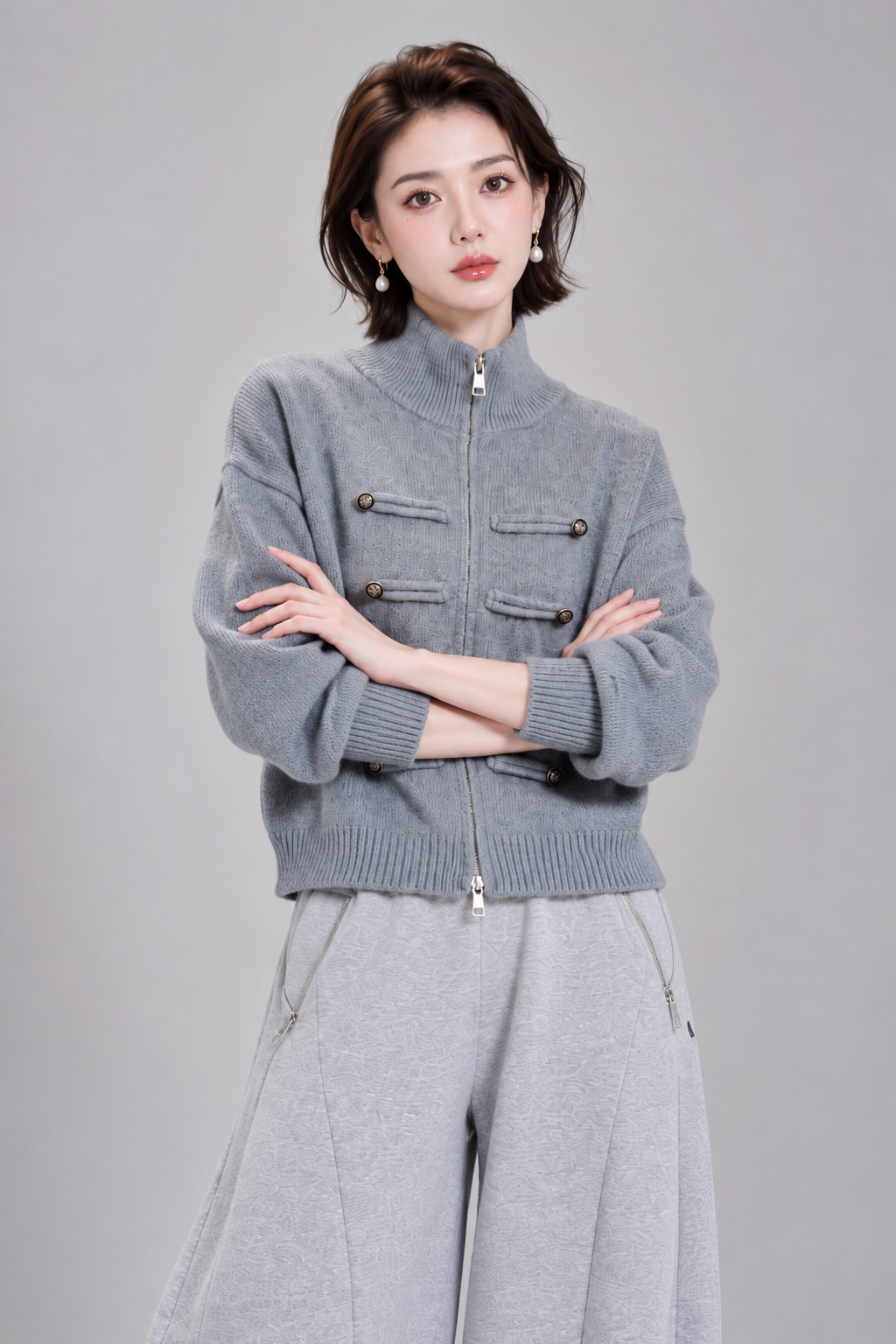 985 Regal Military-Inspired Knit Jacket