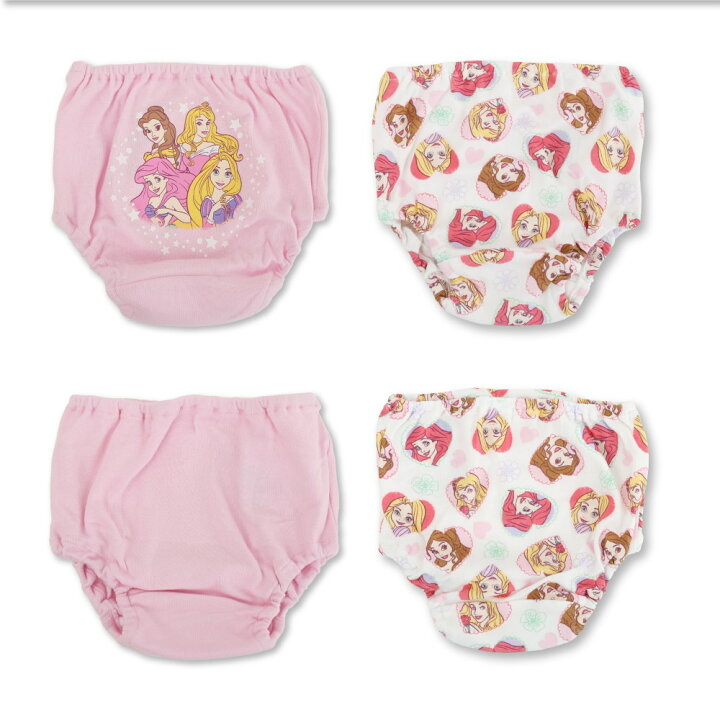 🇯🇵預訂 日本直送🇯🇵Disney公主系列兩色人物滿印純棉女童內褲兩件套裝