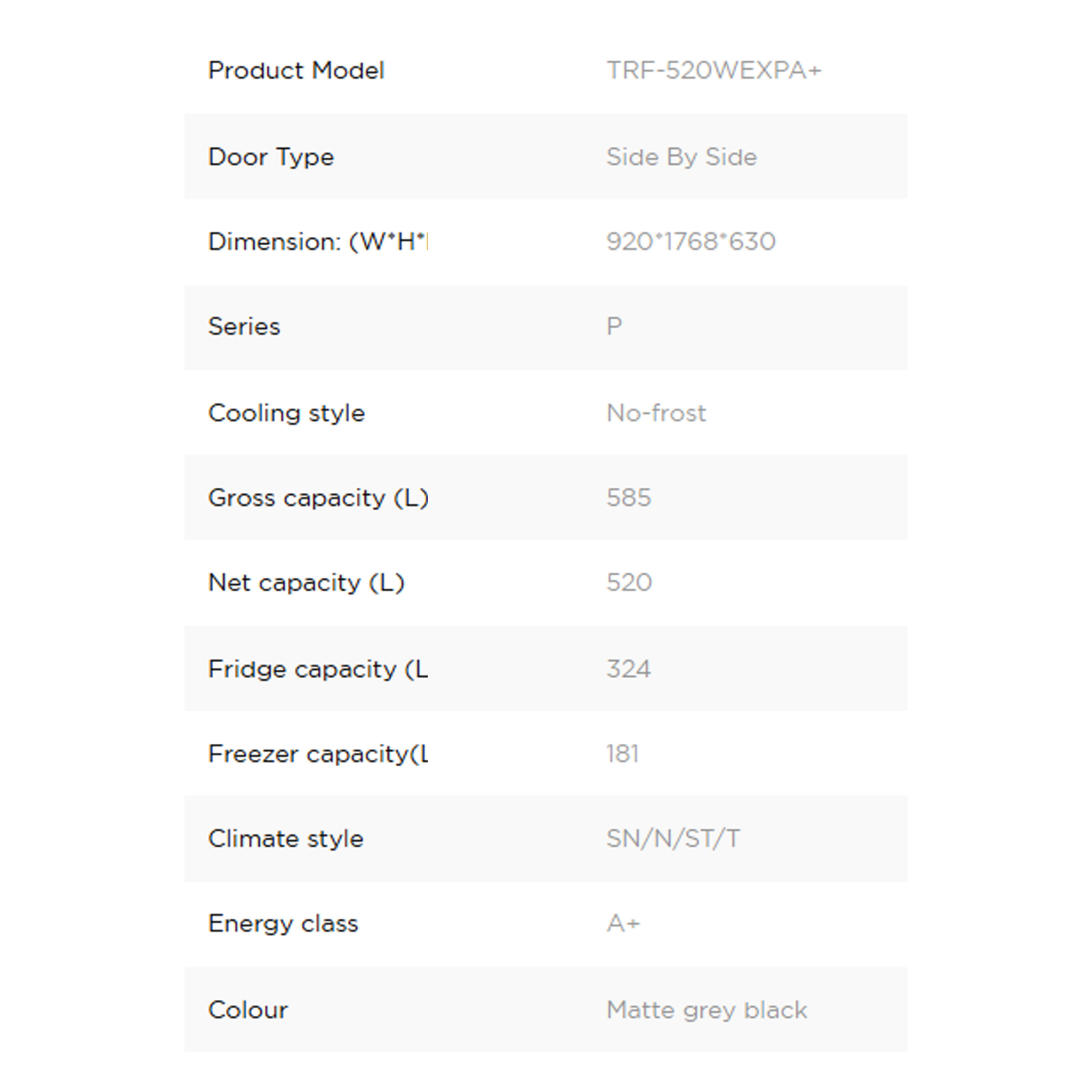 TCL 520L Side-by-Side Refrigerator (TRF-520WEXPA)