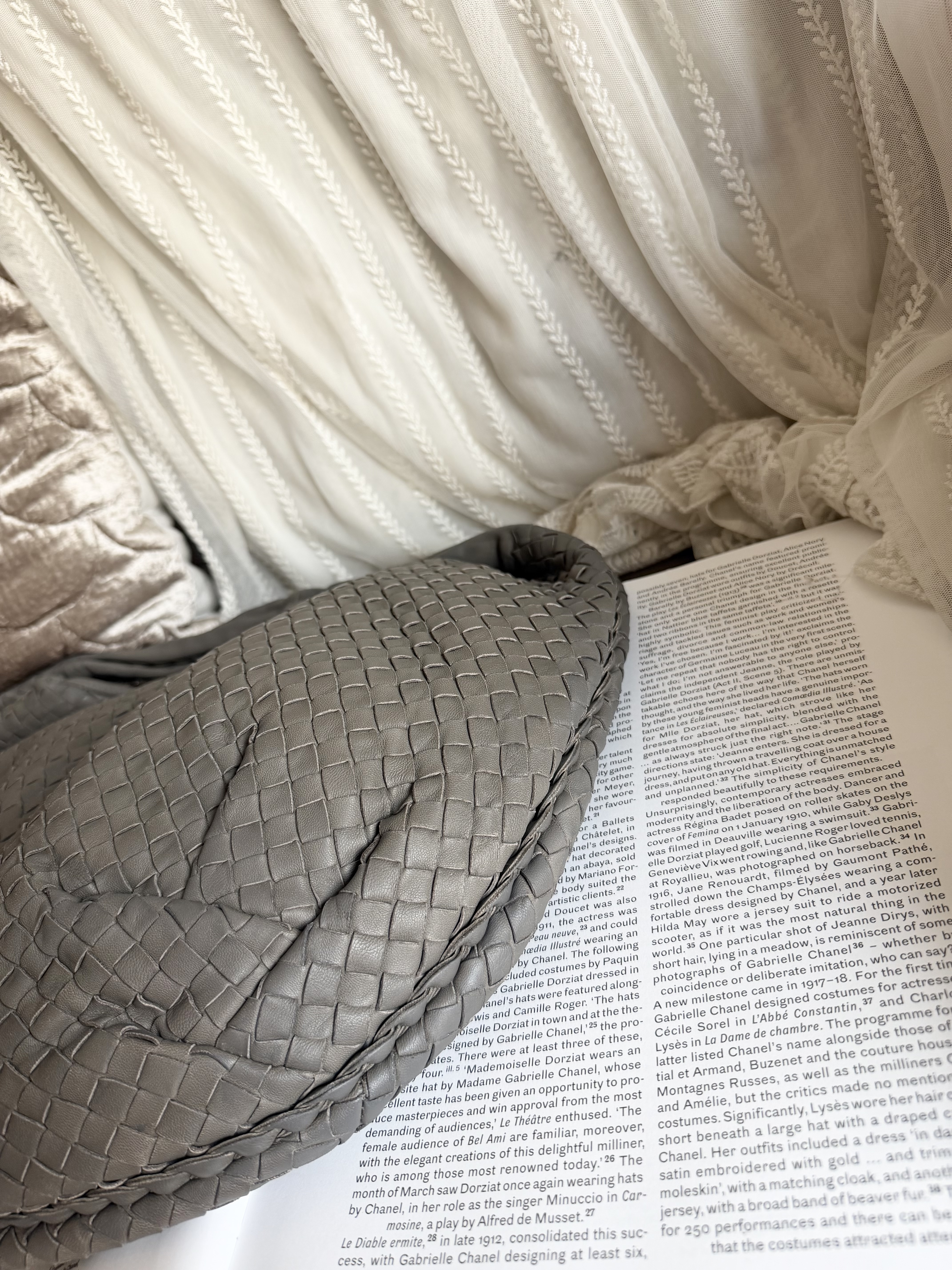 Bottega veneta grey Nappa Intrecciato Large Veneta Hobo bag