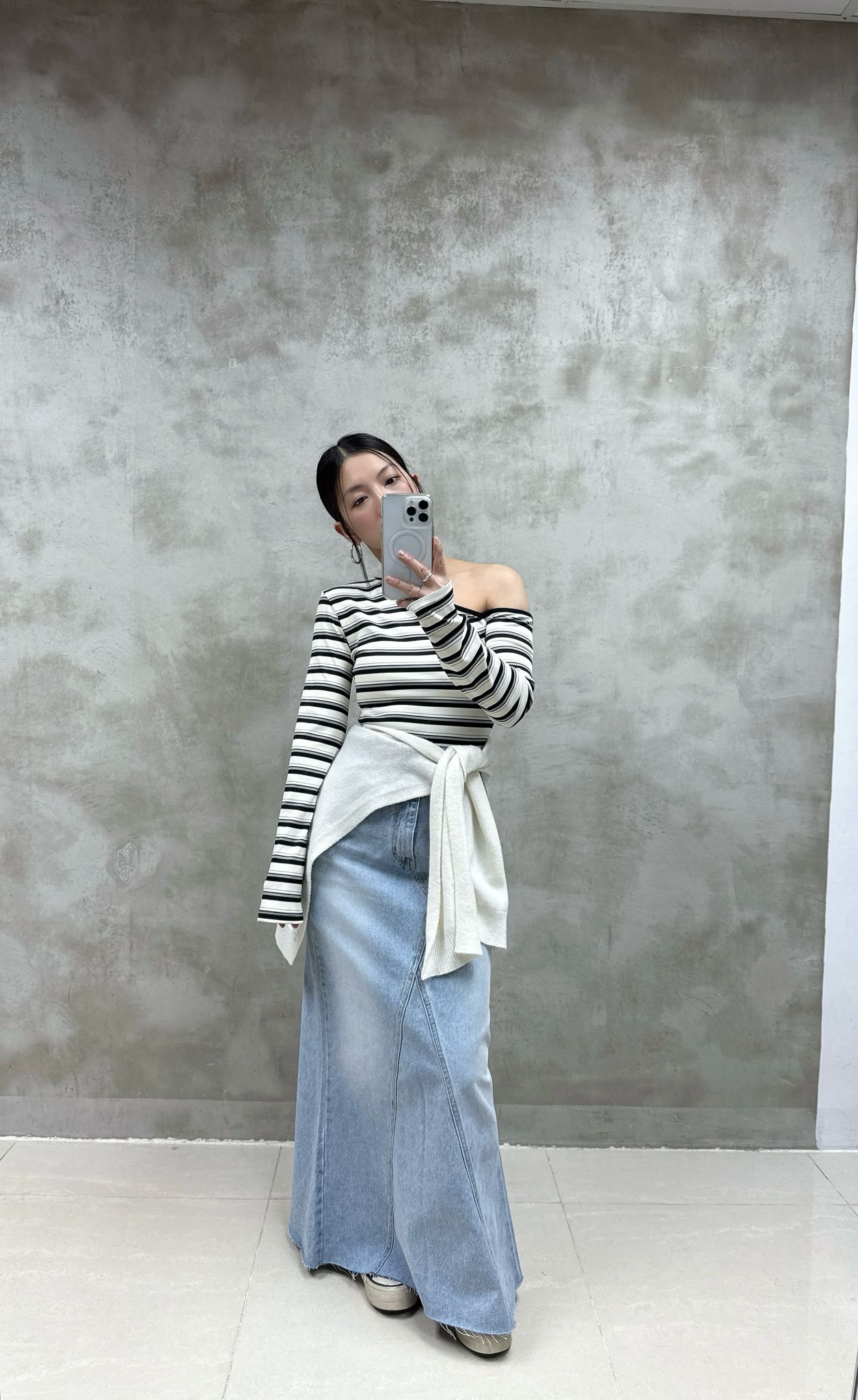 洗水牛仔魚尾裙