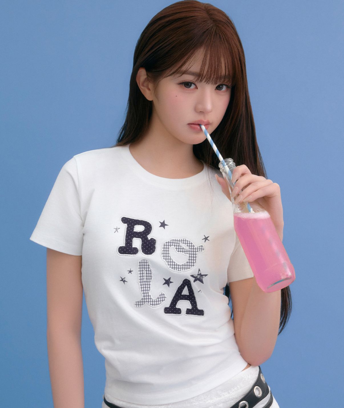 🎀Rolarola 🎀26新款 ROLA LETTERING PATCHWORK T-SHIRT 張元英同款 獨家折扣優惠 size: s/m Black /white /花灰 28/3截單