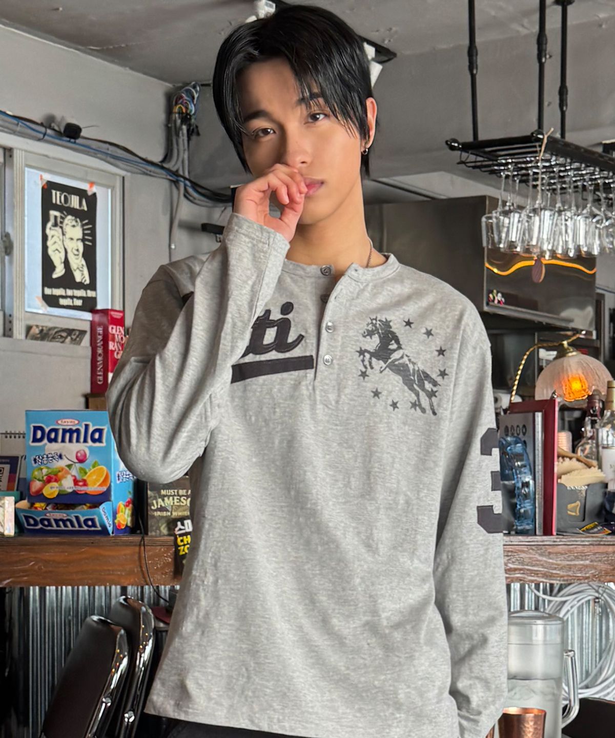 🇰🇷訂購｜UNTITLED 26SS｜Unicorn Henley Neck Slub Long Sleeve 2色 
