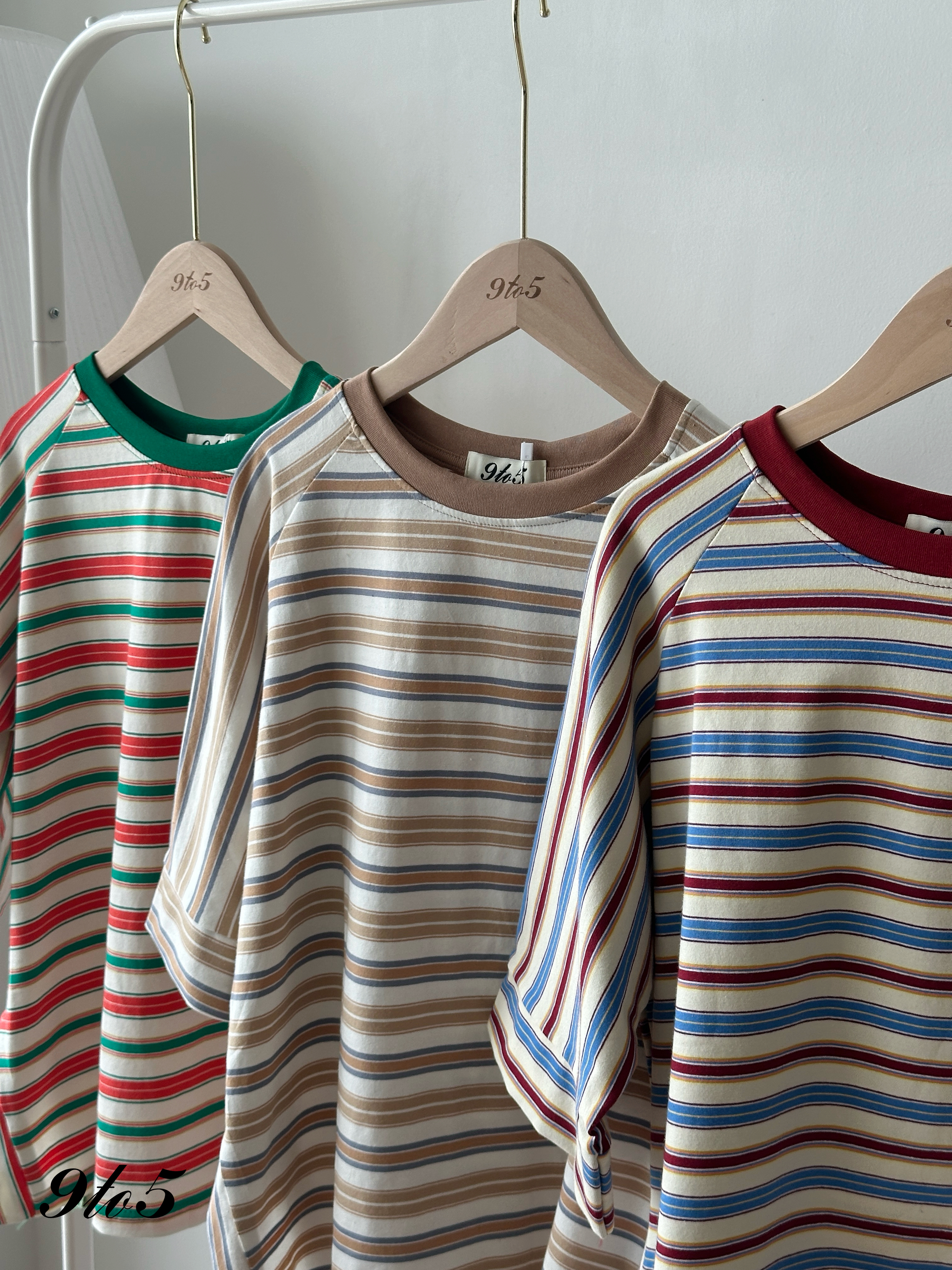 T4418 Contrast Stripe Oversized Tee - 3 Colors 