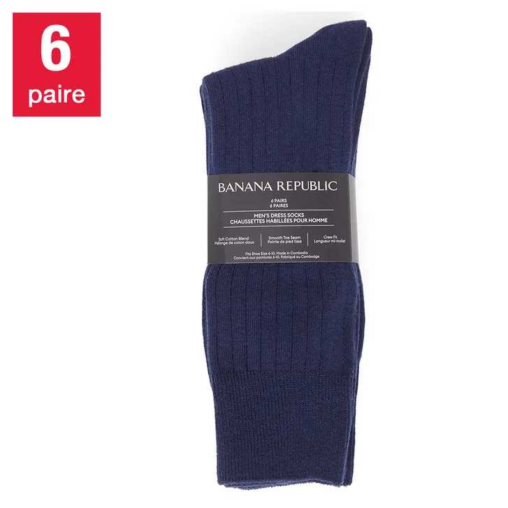 加拿大直送  Banana Republic 男裝羅紋襪（6對）*