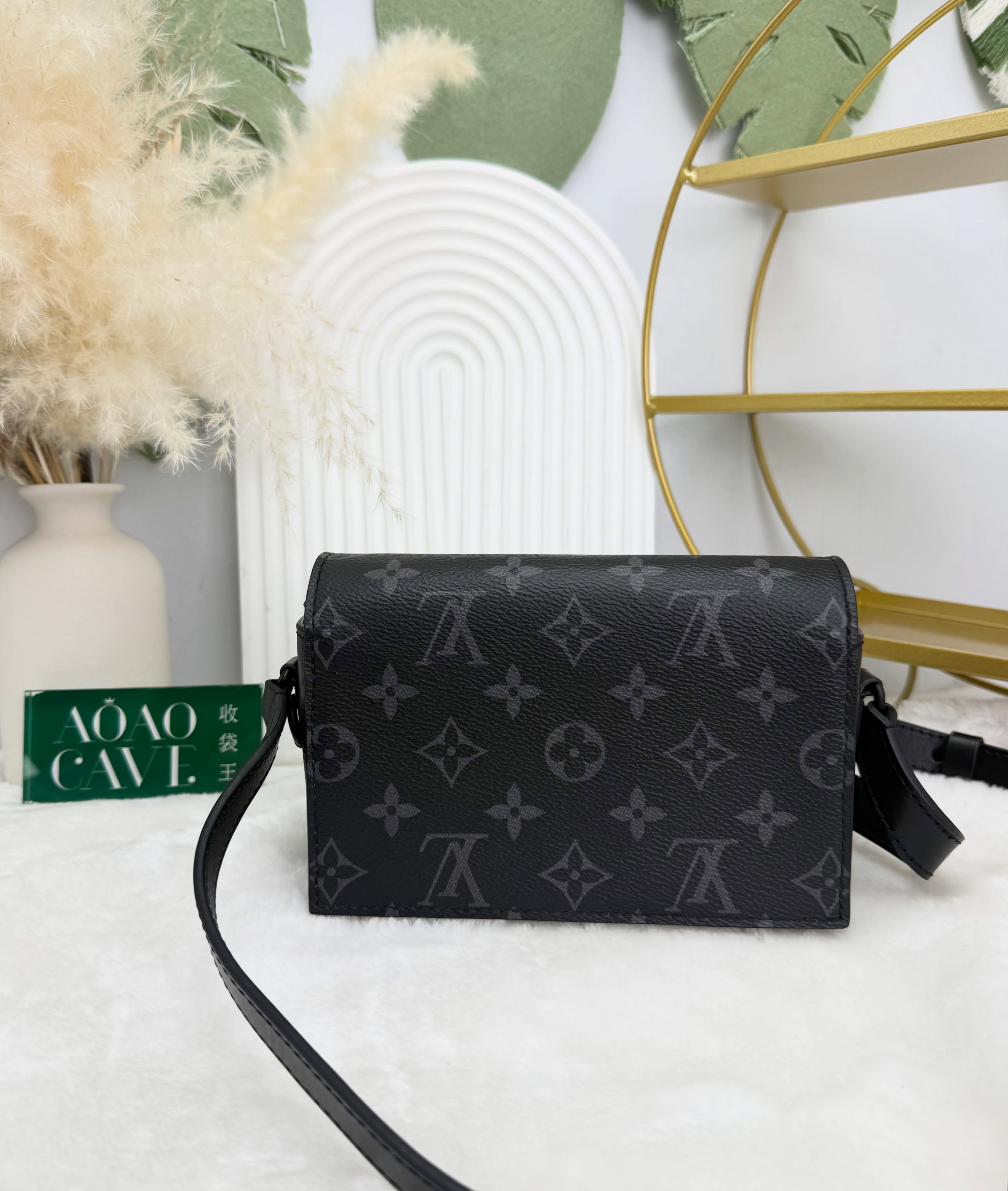 LV🛍️PRE OWNED 👜黑色老花 Steamer 晶片款 單肩斜肩包 有塵袋有盒🖤