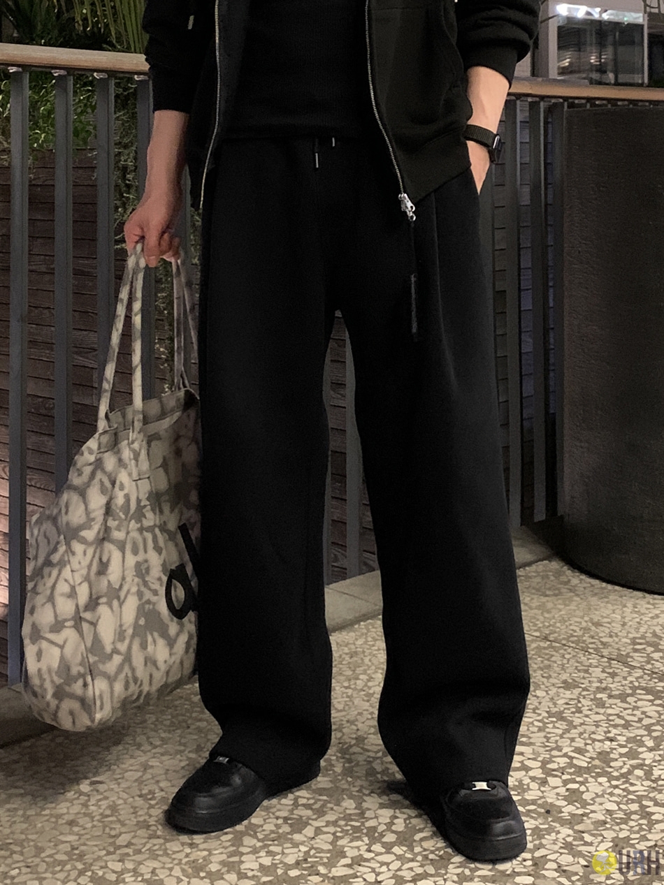 【100%保證韓國直送】韓國品牌原創系列 雙層面料立體車線挺闊寬鬆闊腳衛褲 👖 [2 color] RL114881