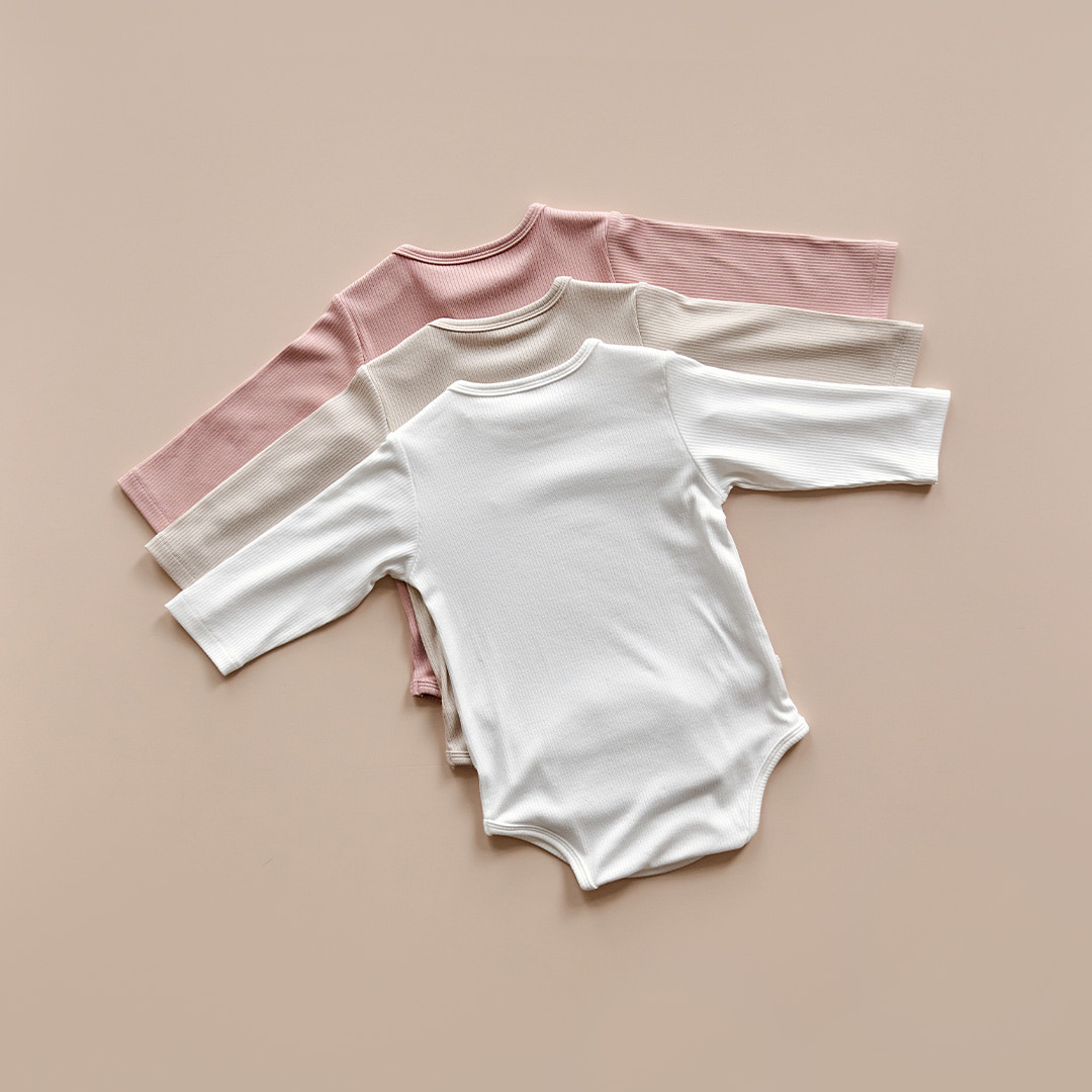 26S/S DTD一碰閉合磁扣系列🧲-羅紋彈性包屁衣