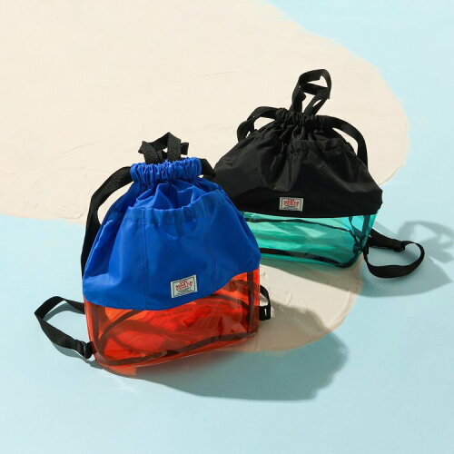 🆕【⭐訂購⭐】日本直送 🇯🇵🌀雙色設計 半透明 索繩游水背包［2款選］🌀[ELDD-0015][260502]