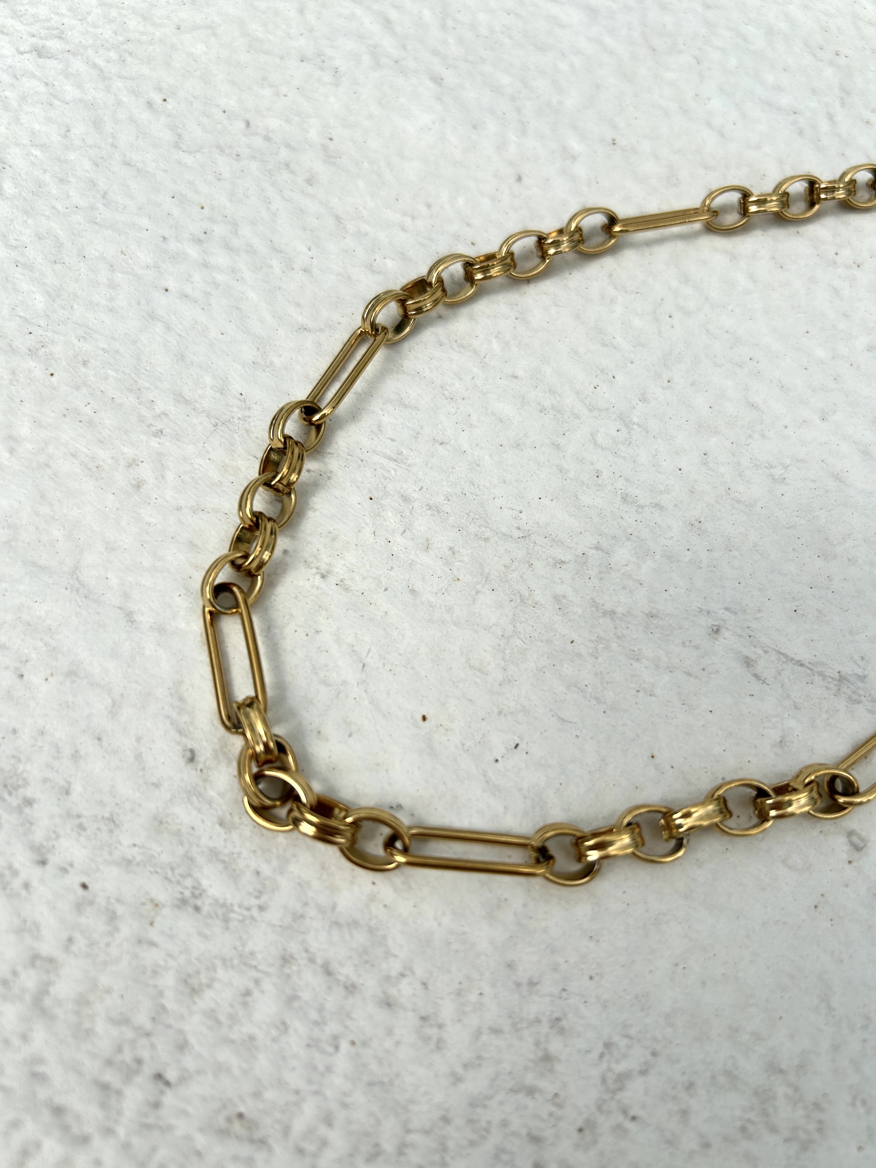 Gold link & loop stainless necklace