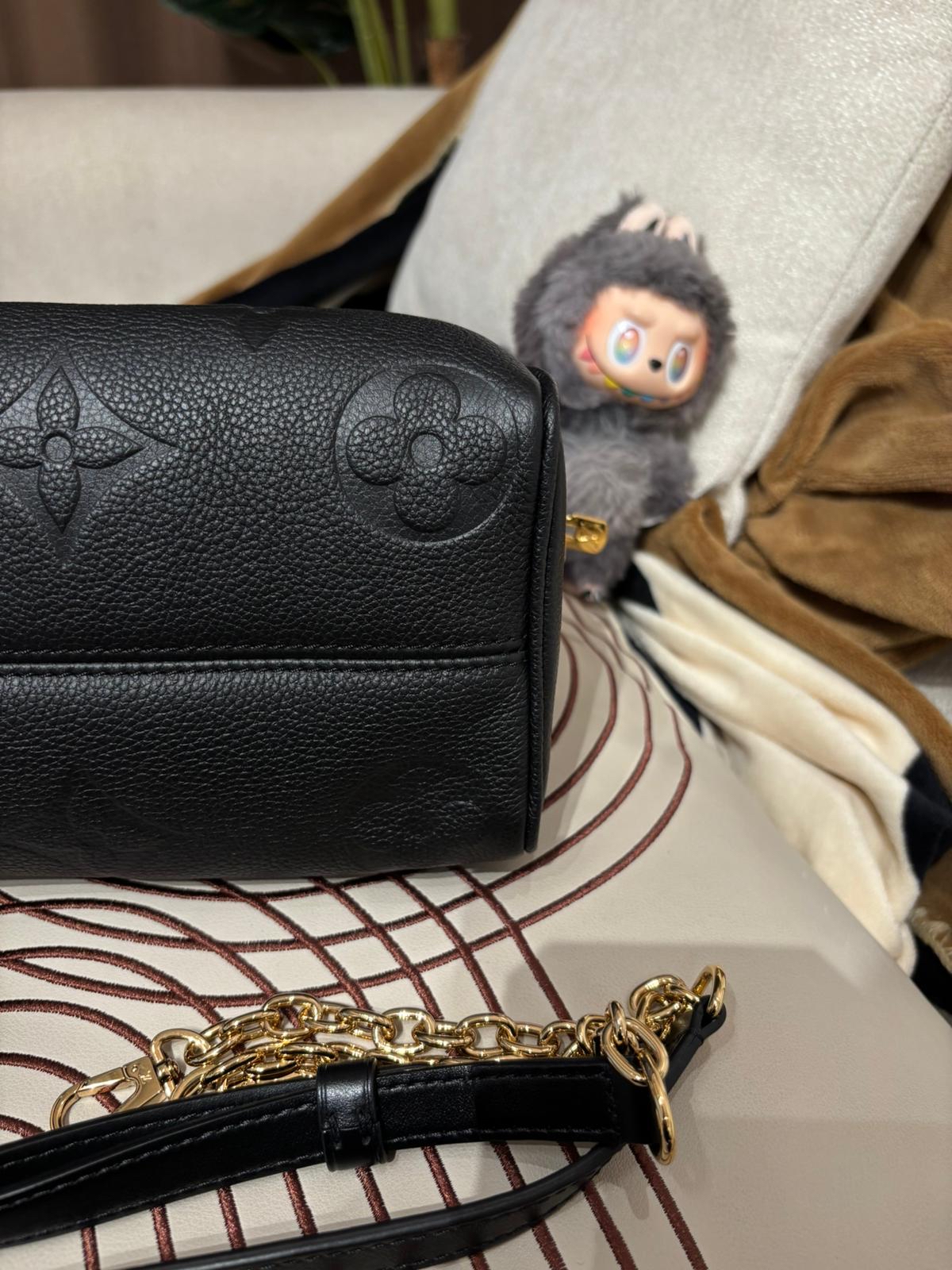 Lv Speedy 20 Bandoulière 20 M58953 Monogram Empreinte粒面皮革 100%Authentic, 98%New ✅Key Lock ✅Dust bag