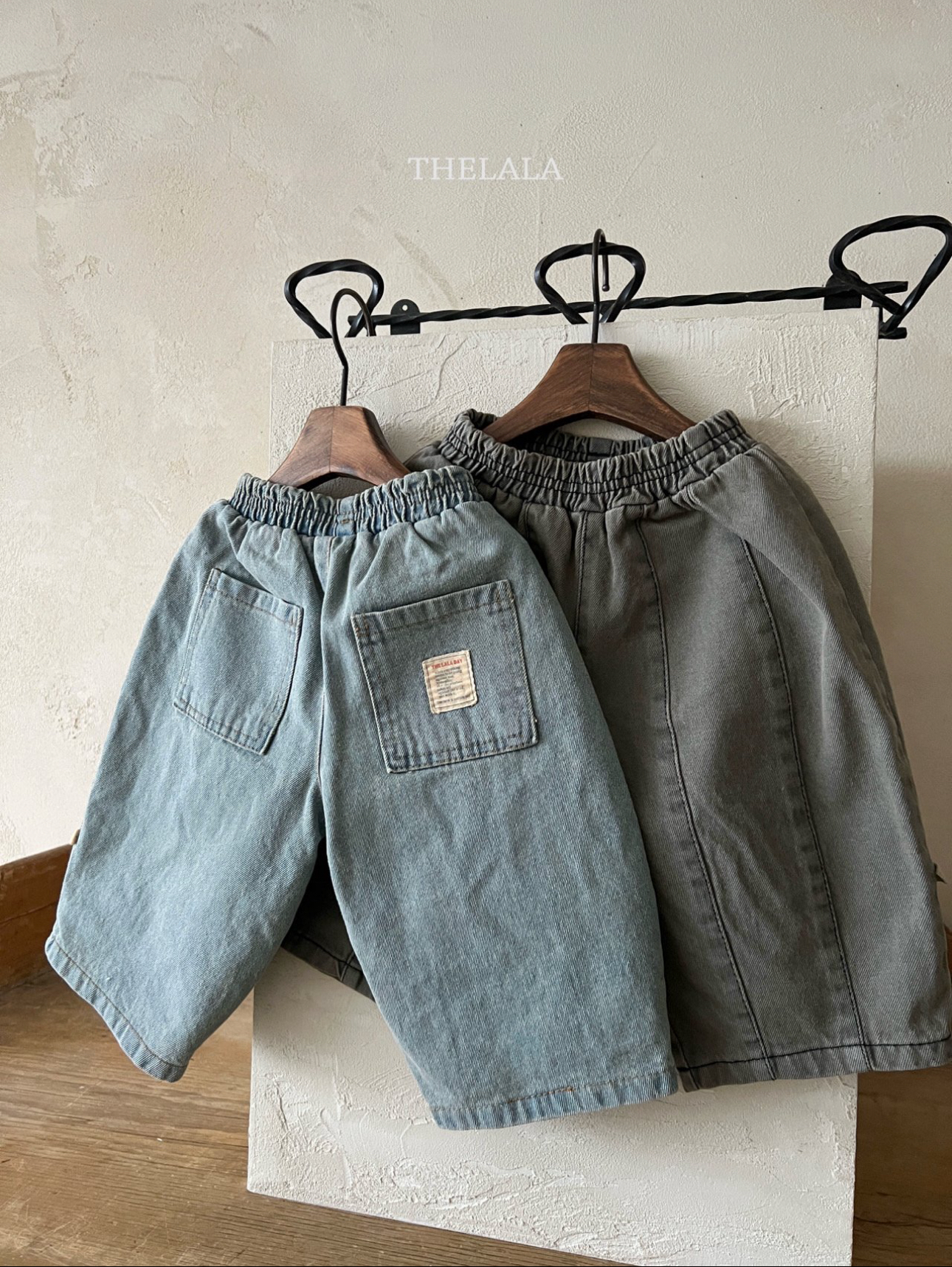 🌸預訂 韓國直送🌸🇰🇷THELALA兩色洗水闊腳直筒牛仔褲