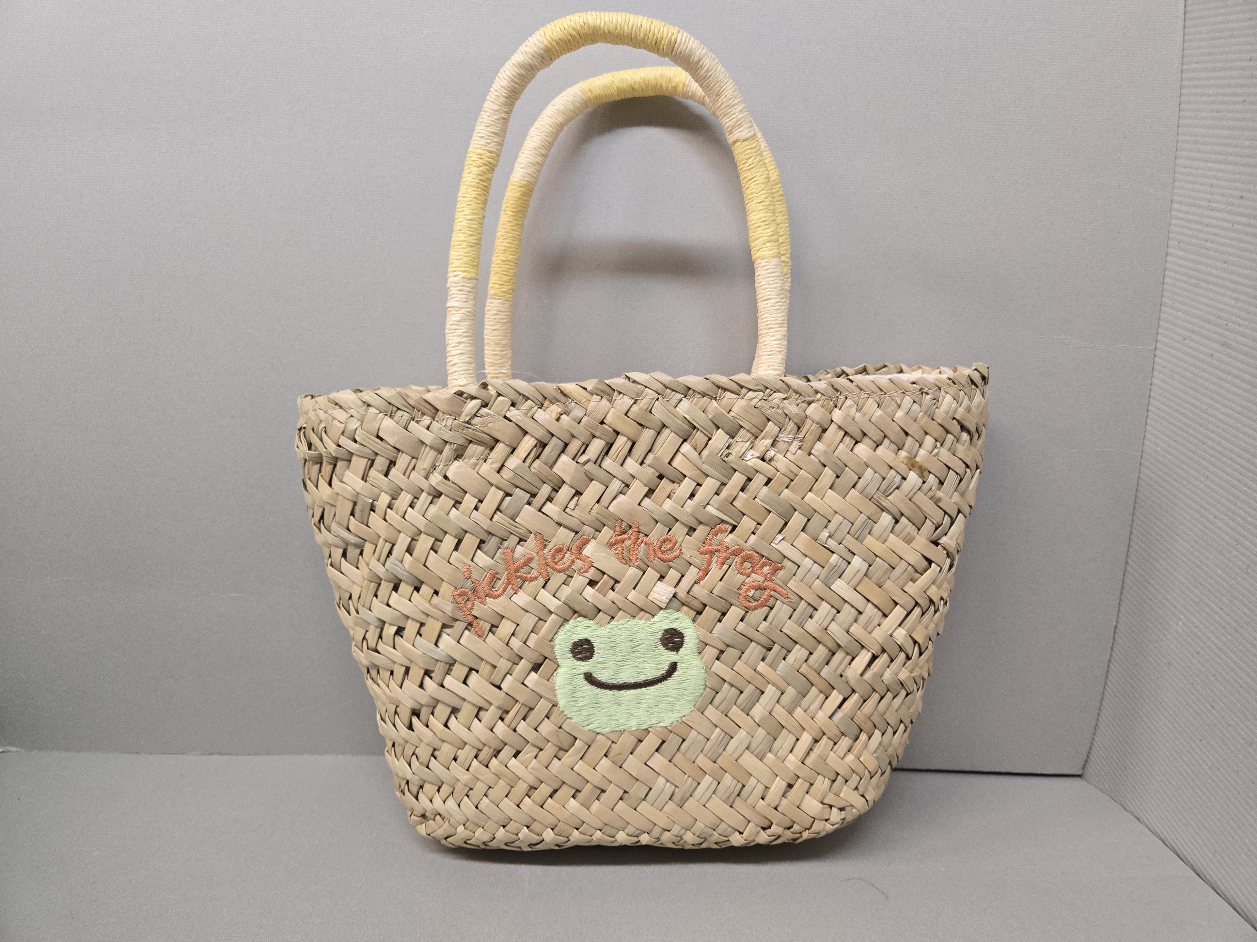 Pickles刺繡大頭草織手挽袋