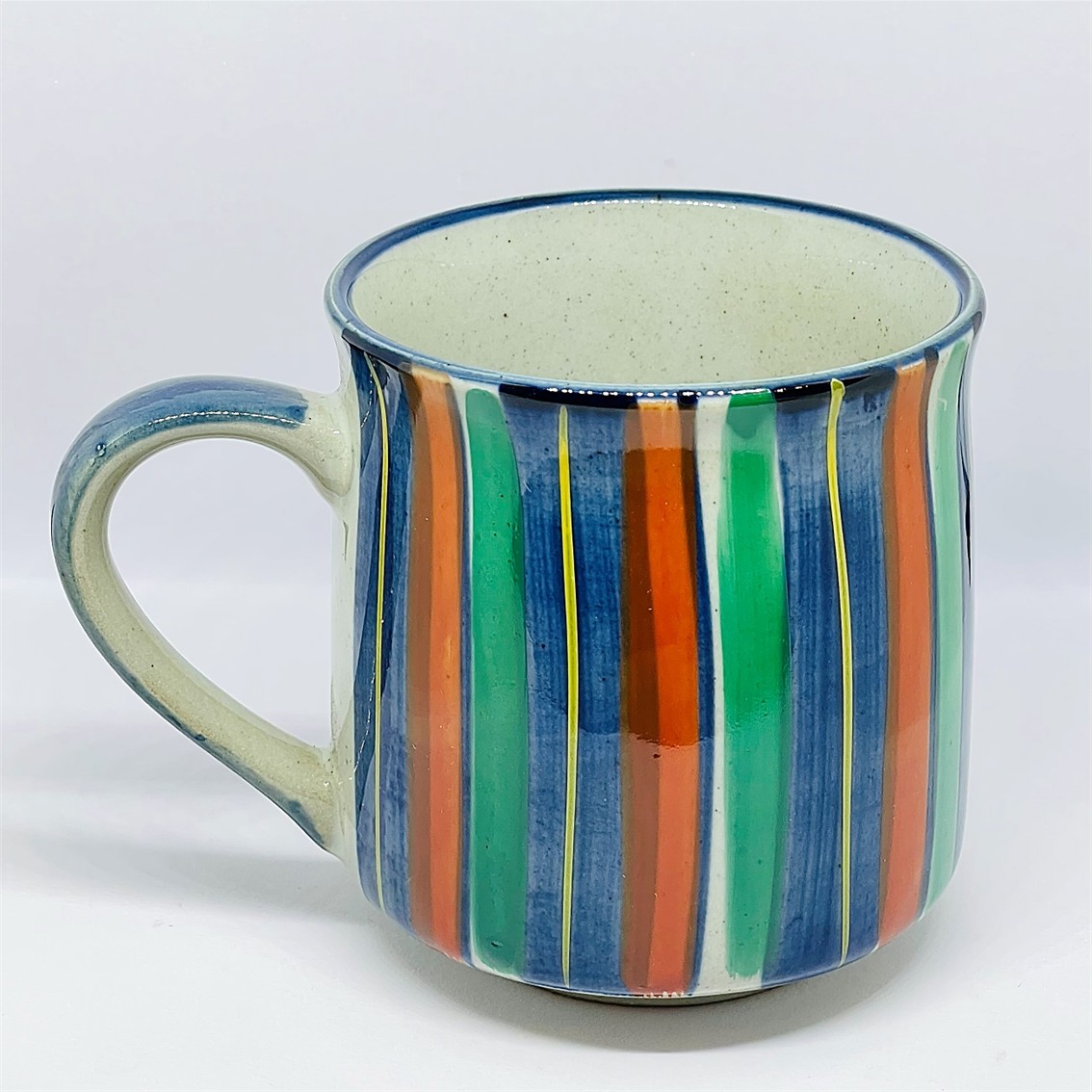 【日本製】美濃燒陶瓷條子小花駌鴦馬克杯套裝 (290ml @)