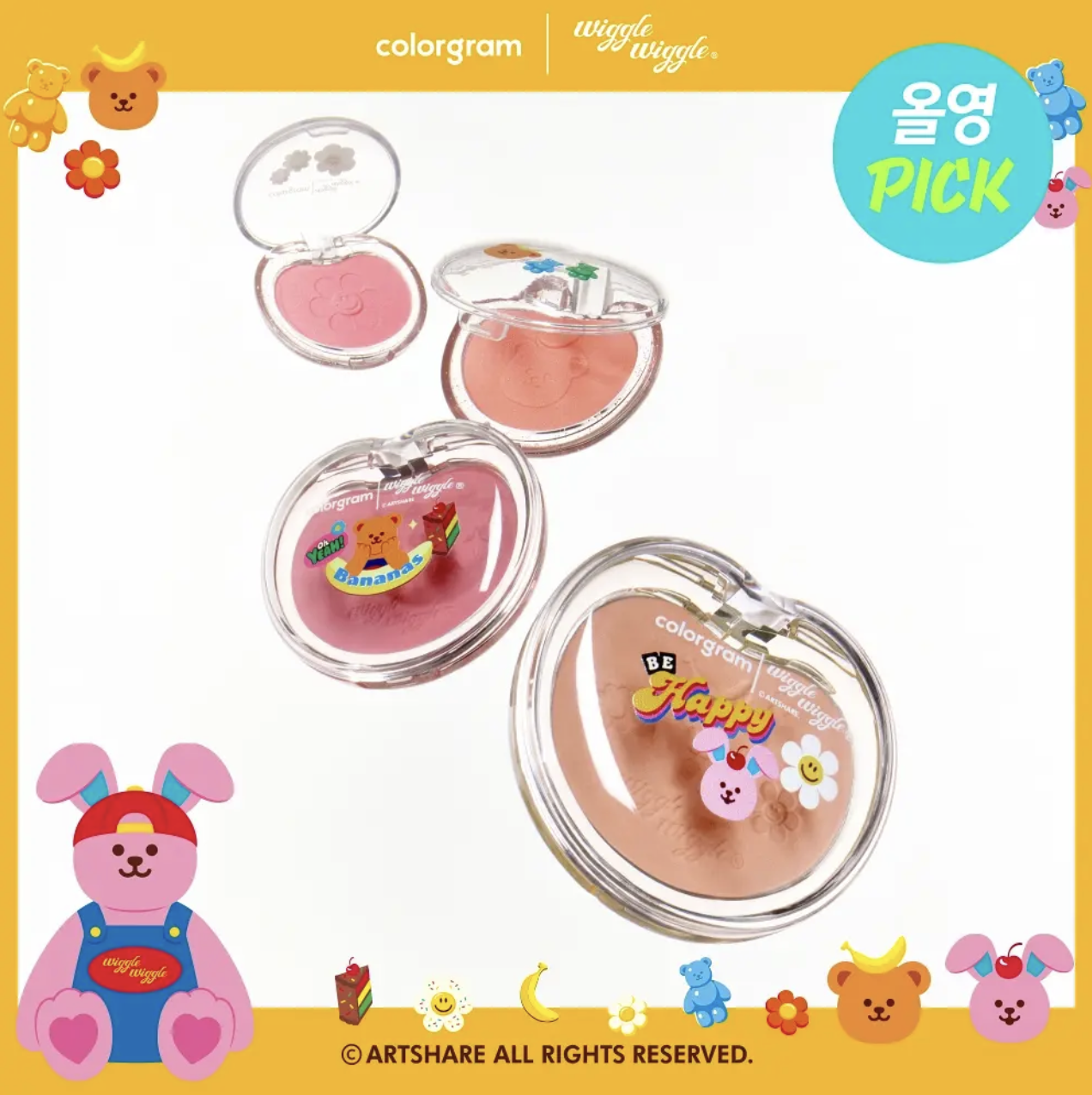 韓國 Colorgram X Wiggle Wiggle 棉感單色胭脂｜Tintin Dory Cotton Blusher