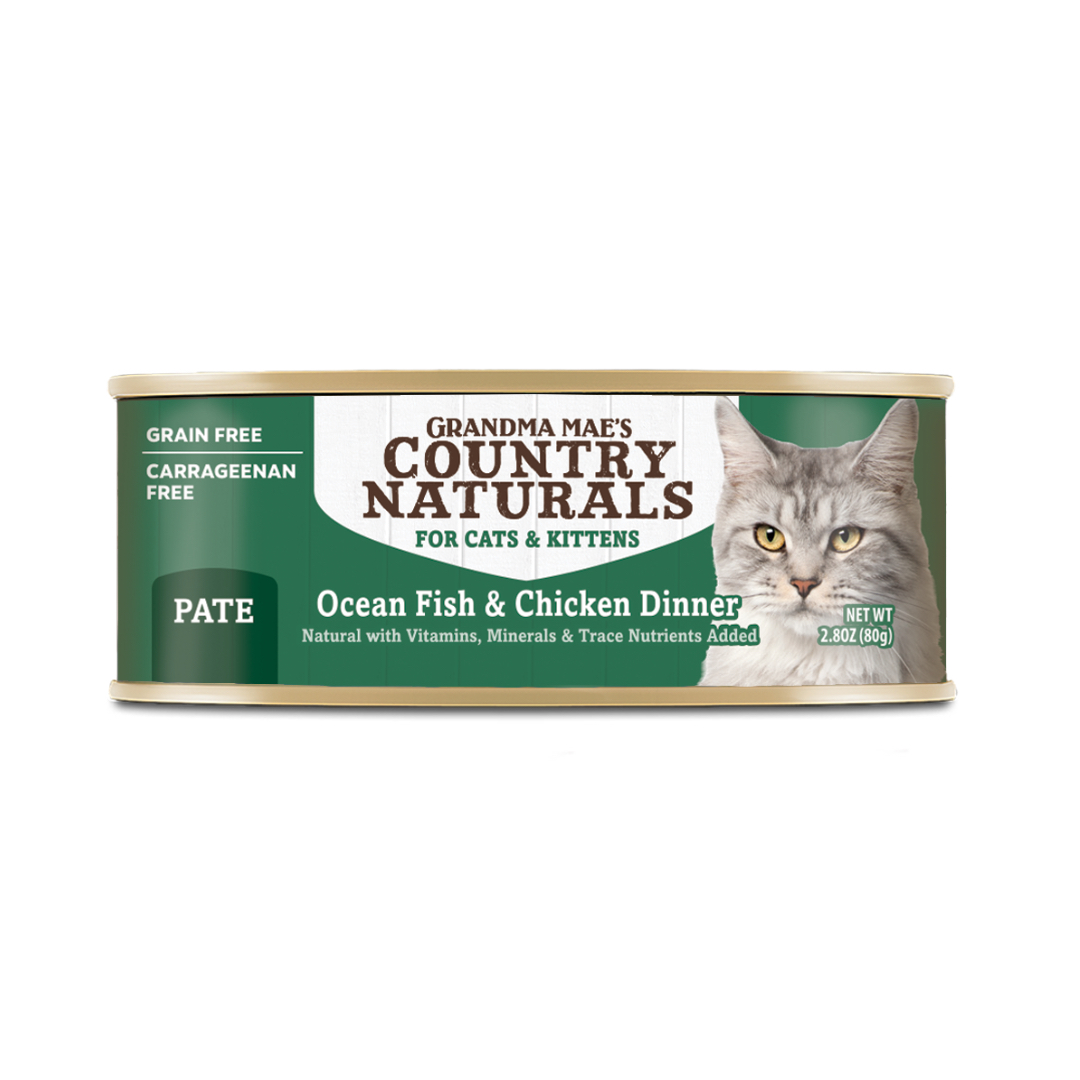 Country Natural 天然無穀物肉泥貓罐 海洋鮮魚走地雞配方 2.8Oz
