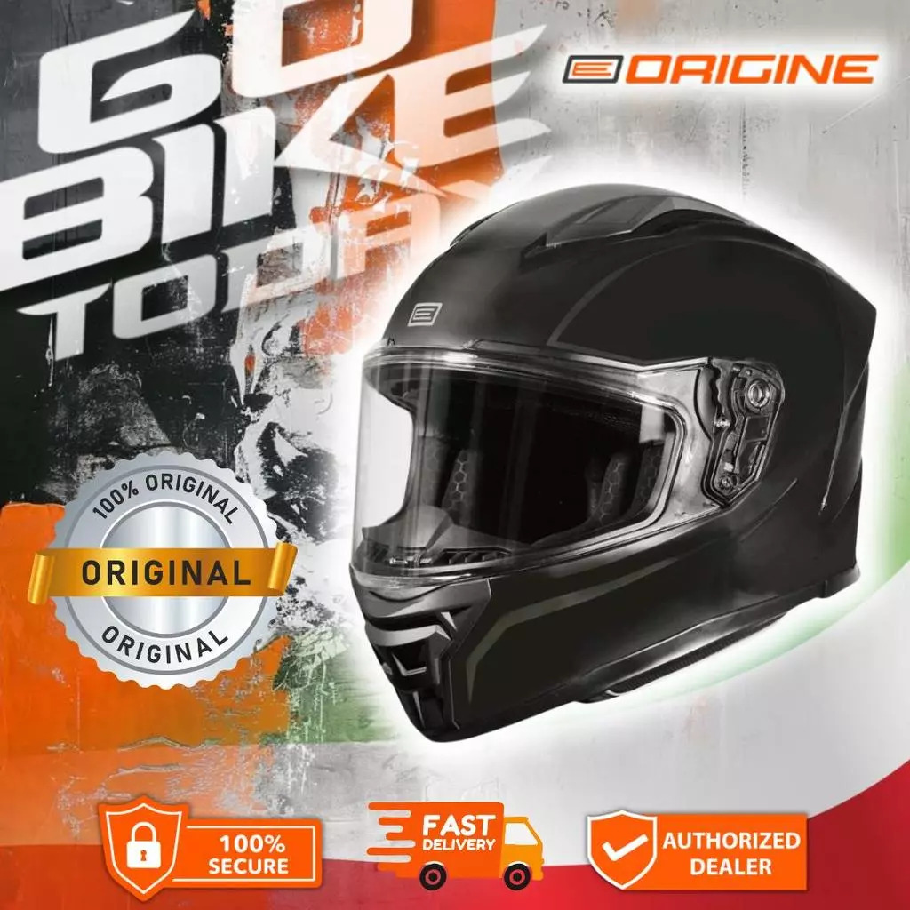 ORIGINE PISTA GLOSS BLACK Helmet | Lightweight Racing Helmet | Stylish & Comfortable | ECE 22.06