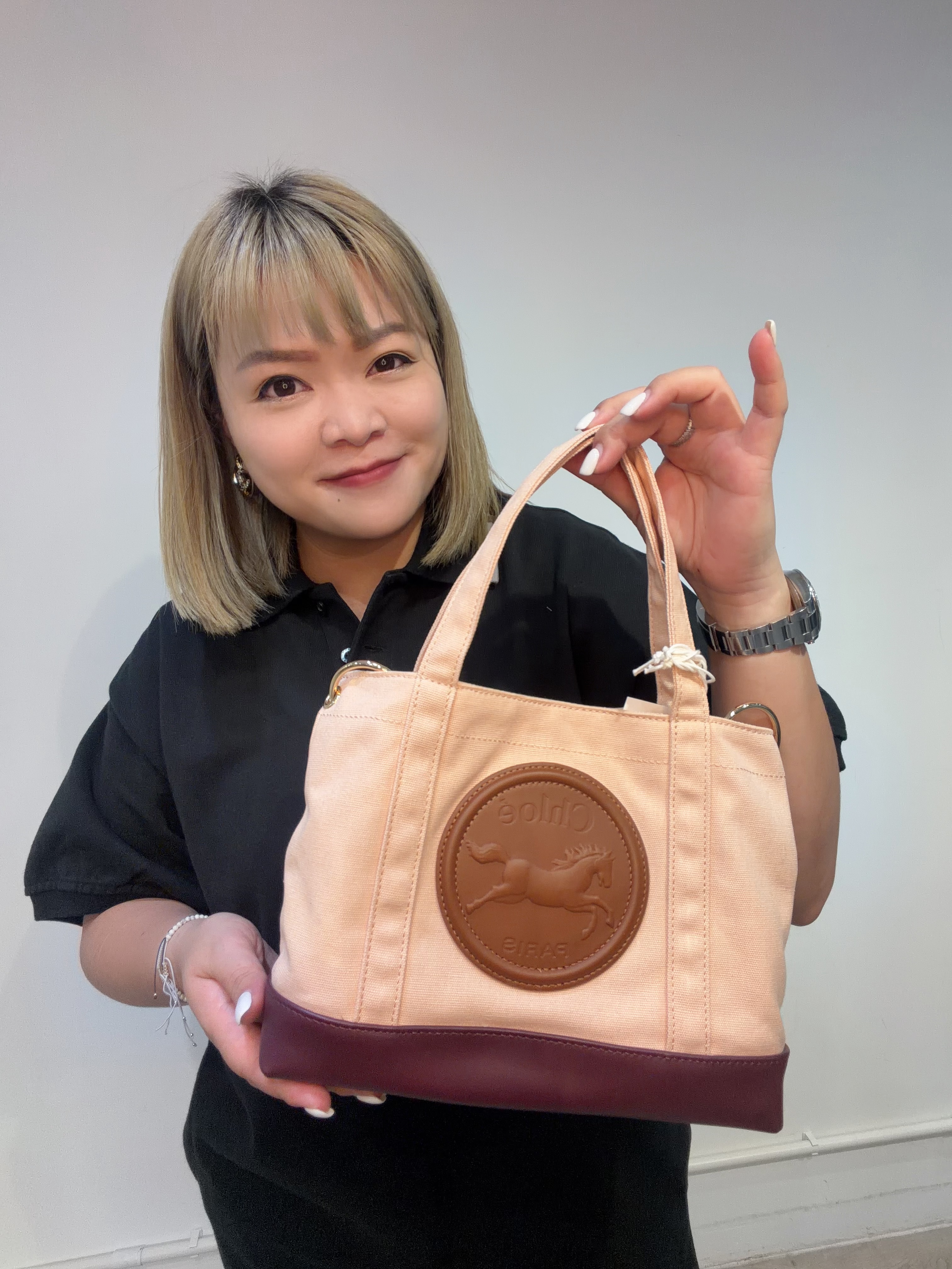 Chloe Kids 標貼帆布手提包