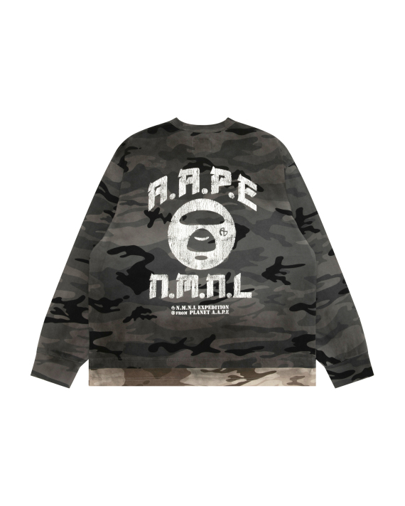AAPE X NOMANUAL Moonface Crewneck Long Tee (M9896XXR)