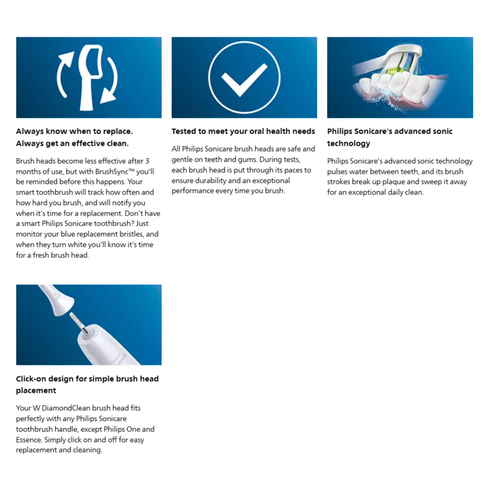 Philips Sonicare W2 Optimal White Standard Toothbrush Heads 2pcs (HX6062/67)