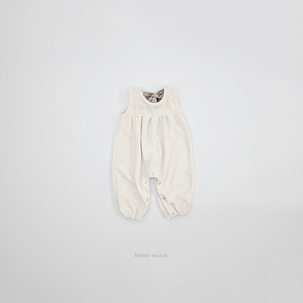 🌸預訂 韓國直送🌸🇰🇷Bebenine兩色蕾絲花邊後背蝴蝶結綁帶背心連身褲