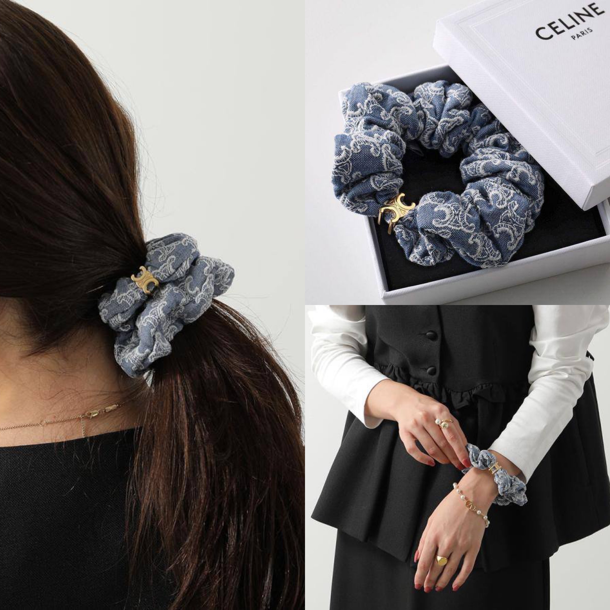 秒殺價✨訂貨🍒Celine Triomphe 髮圈 綁手也好看❤️