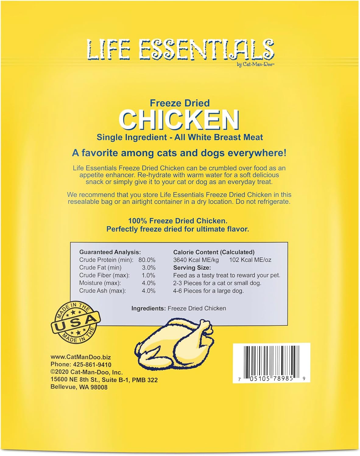 LIFE ESSENTIALS 雞肉凍乾零食 16oz