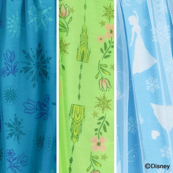 🇯🇵預訂 日本直送🇯🇵三色Frozen造型短袖印花薄紗短袖連身裙