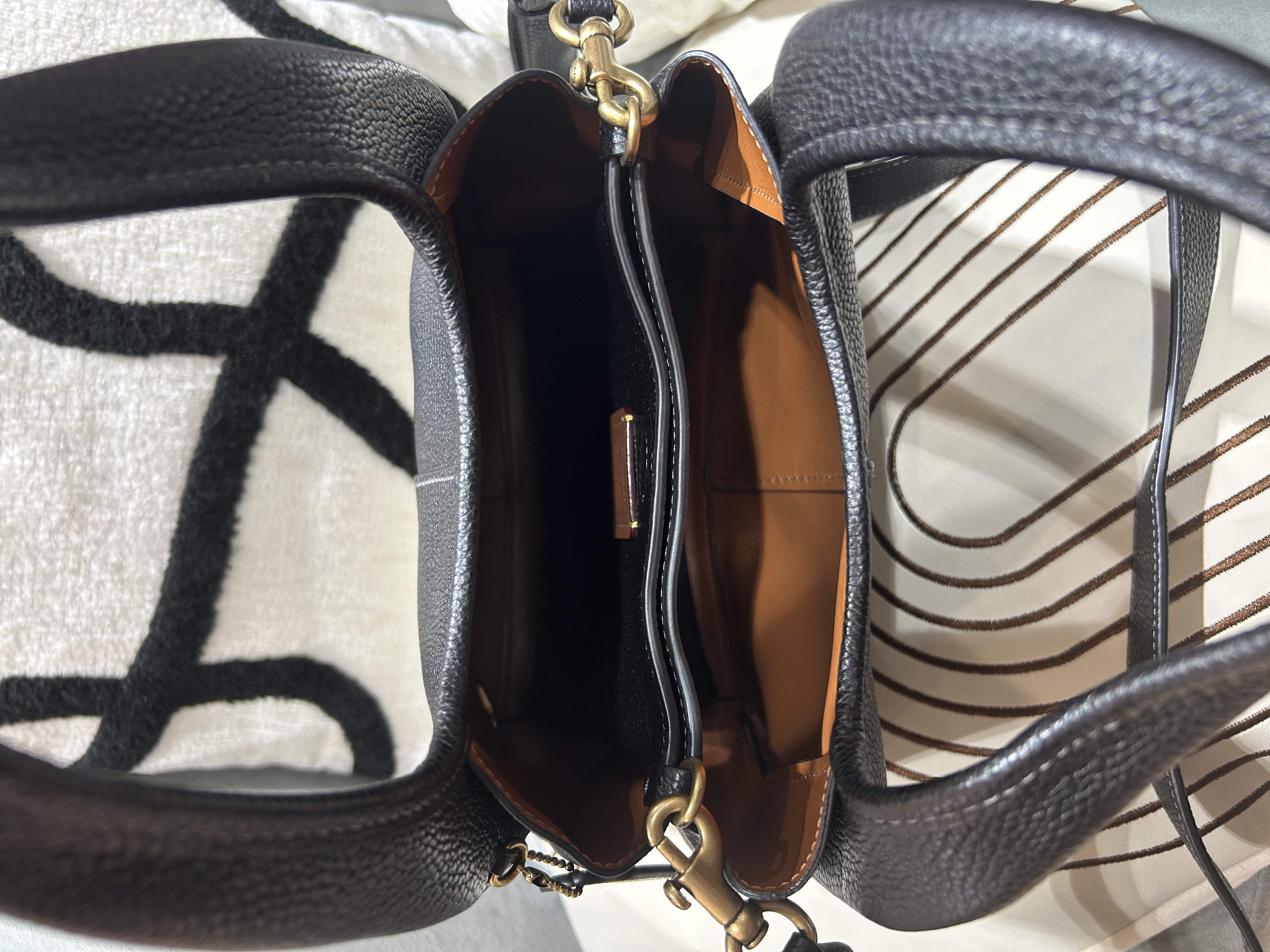 Coach Lana 2way Bag Black Calfskin