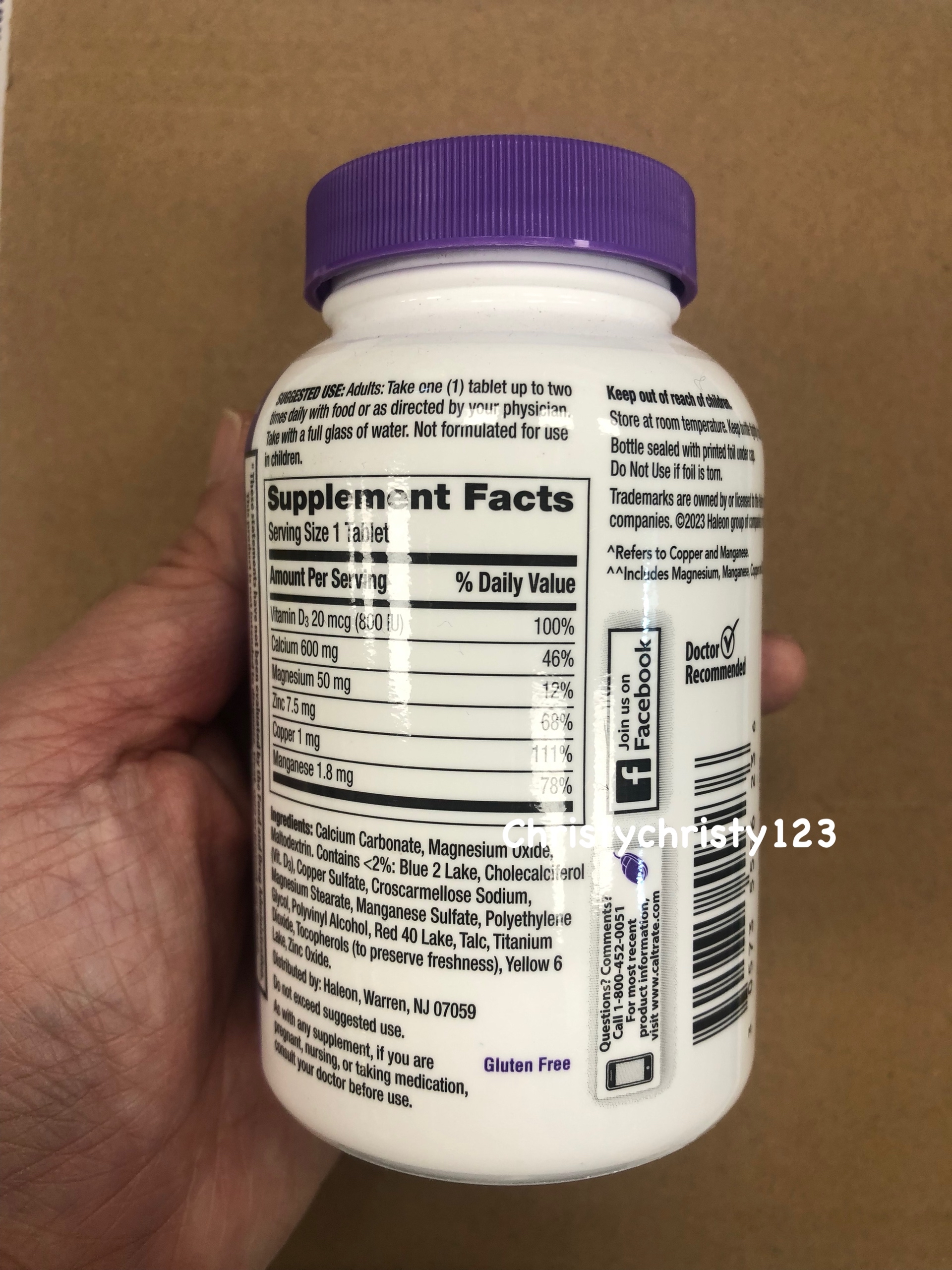 美國佳存特強健骨鈣600+ 維他命D3及礦物質配方 120粒 ( Caltrate Bone Health 600mg Calcium + 800IU Vitamin D3 with Minerals)