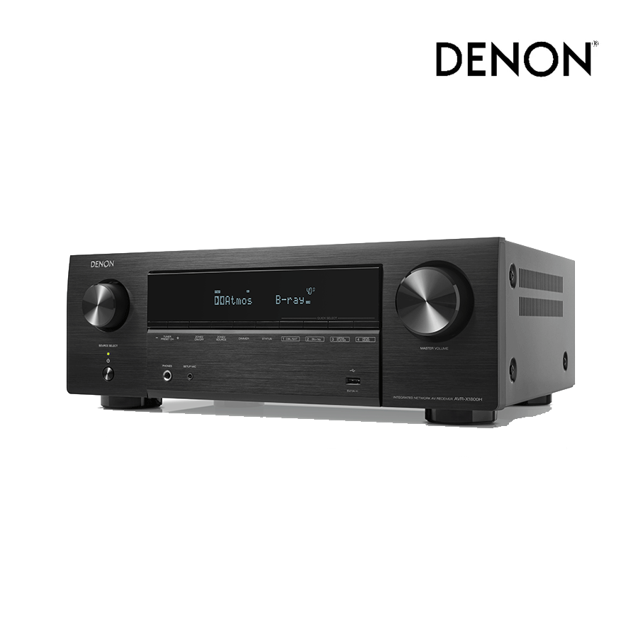 Denon AVR-X1800H 7.2 Ch. 80W 8K Dolby Atmos AV Receiver Powered by HEOS™