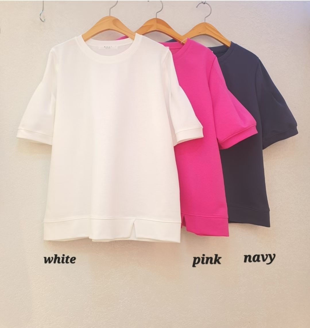 混棉泡袖淨色 Top 