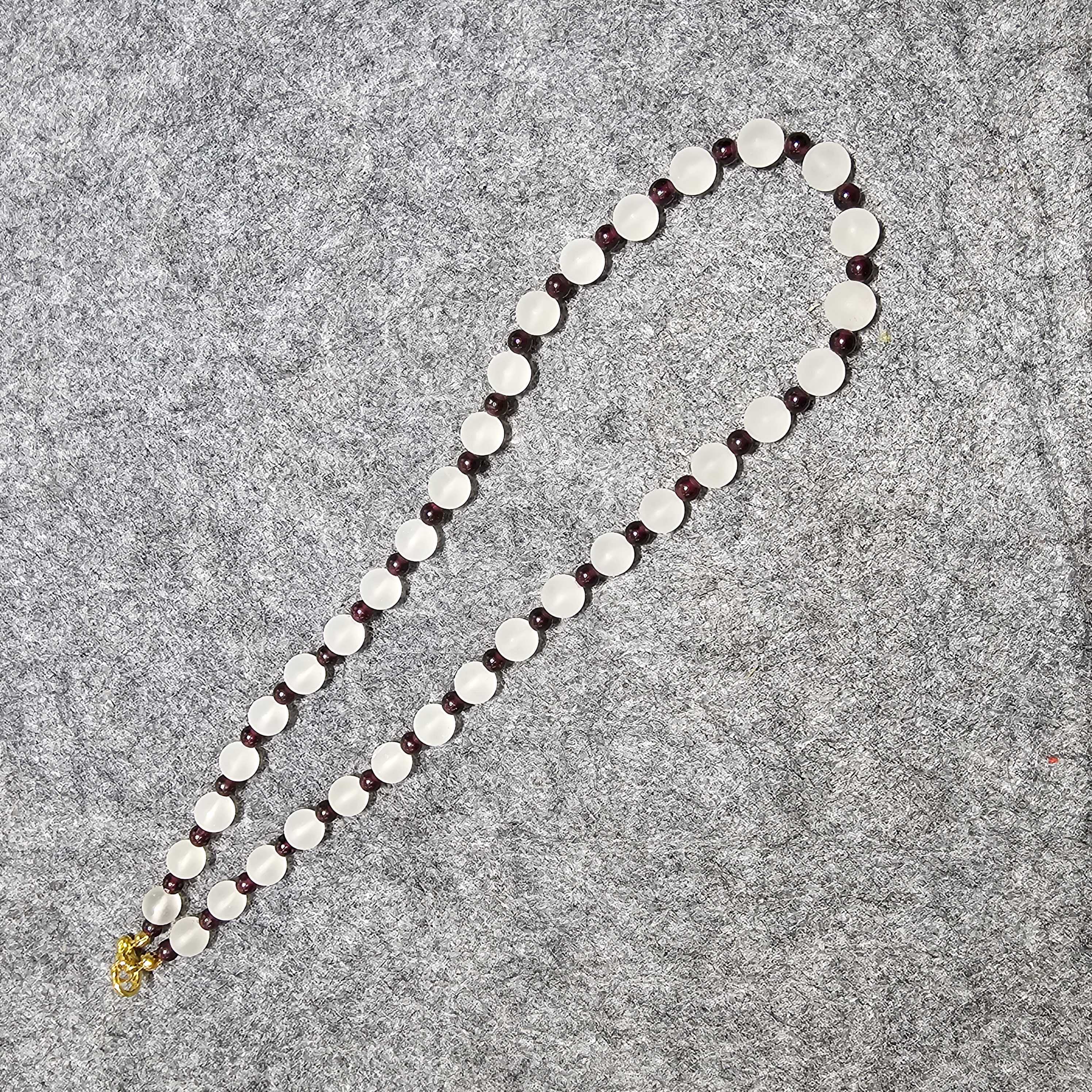 磨沙水晶石榴石頸鏈