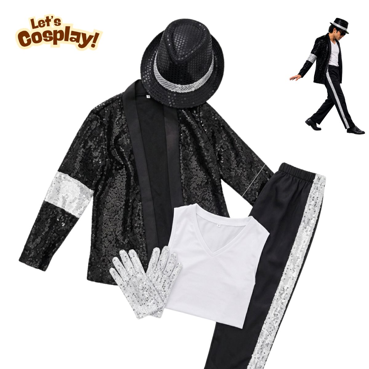 Michael Jackson主題成人服裝｜名人模仿舞台Costume 香港現貨 Lets Cosplay
