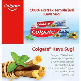 The product is clearly identified as "Colgate Kayu Sugi PEMUTIH" toothpaste. Several search results confirm this, and also specify the weight as 175g. "PEMUTIH" translates to "whitening" in English.Therefore, a concise product title would be "Colgate Kayu Sugi Whitening Toothpaste 175g".Colgate Kayu Sugi Whitening Toothpaste 175g