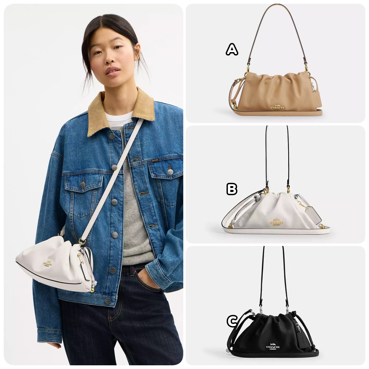 COACH Faye Shoulder Bag 抽繩雲朵兩用手袋 M size