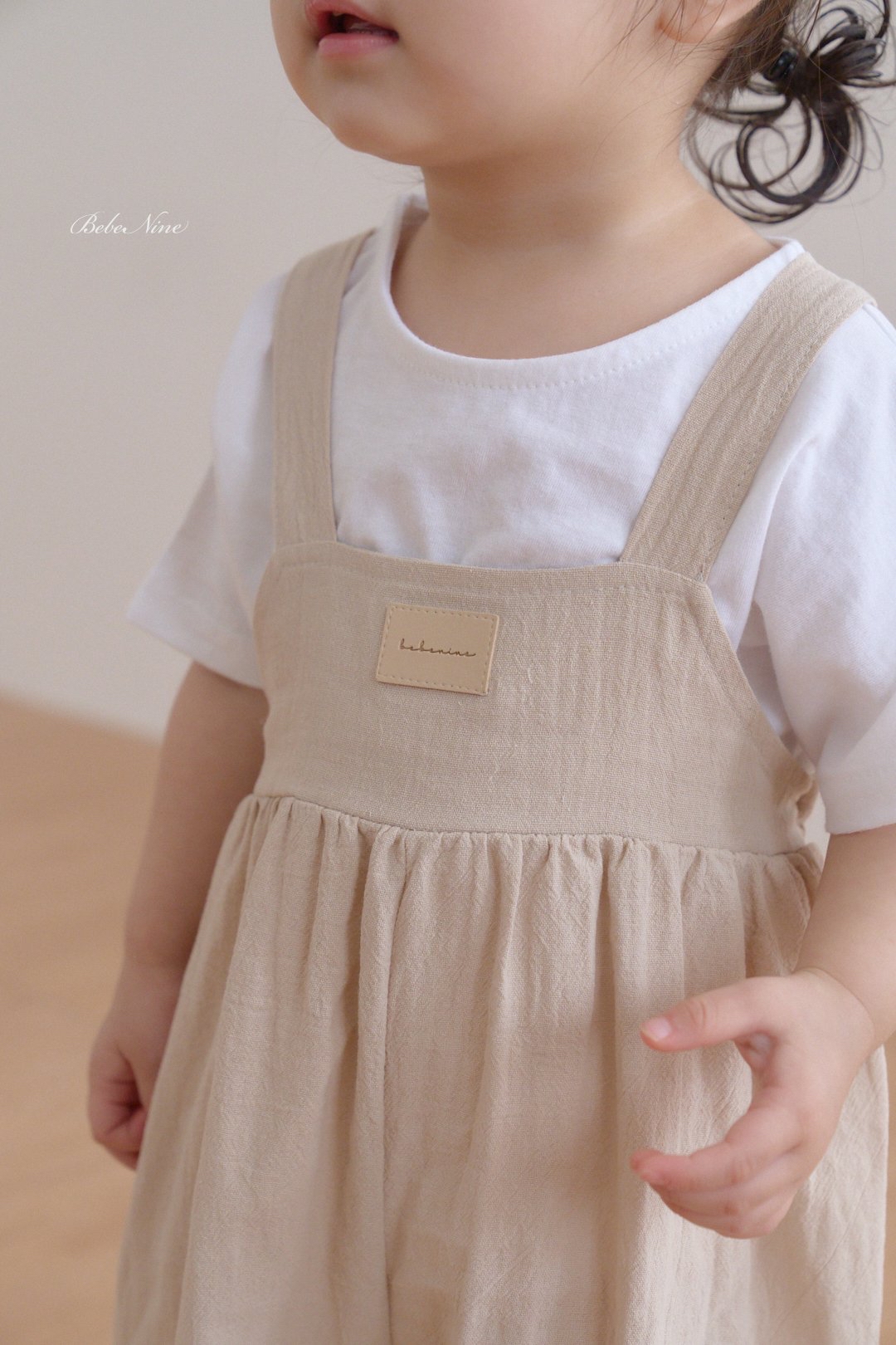 ☀️預訂 韓國直送☀️🇰🇷Bebenine兩色皮革標籤純棉吊帶連身褲