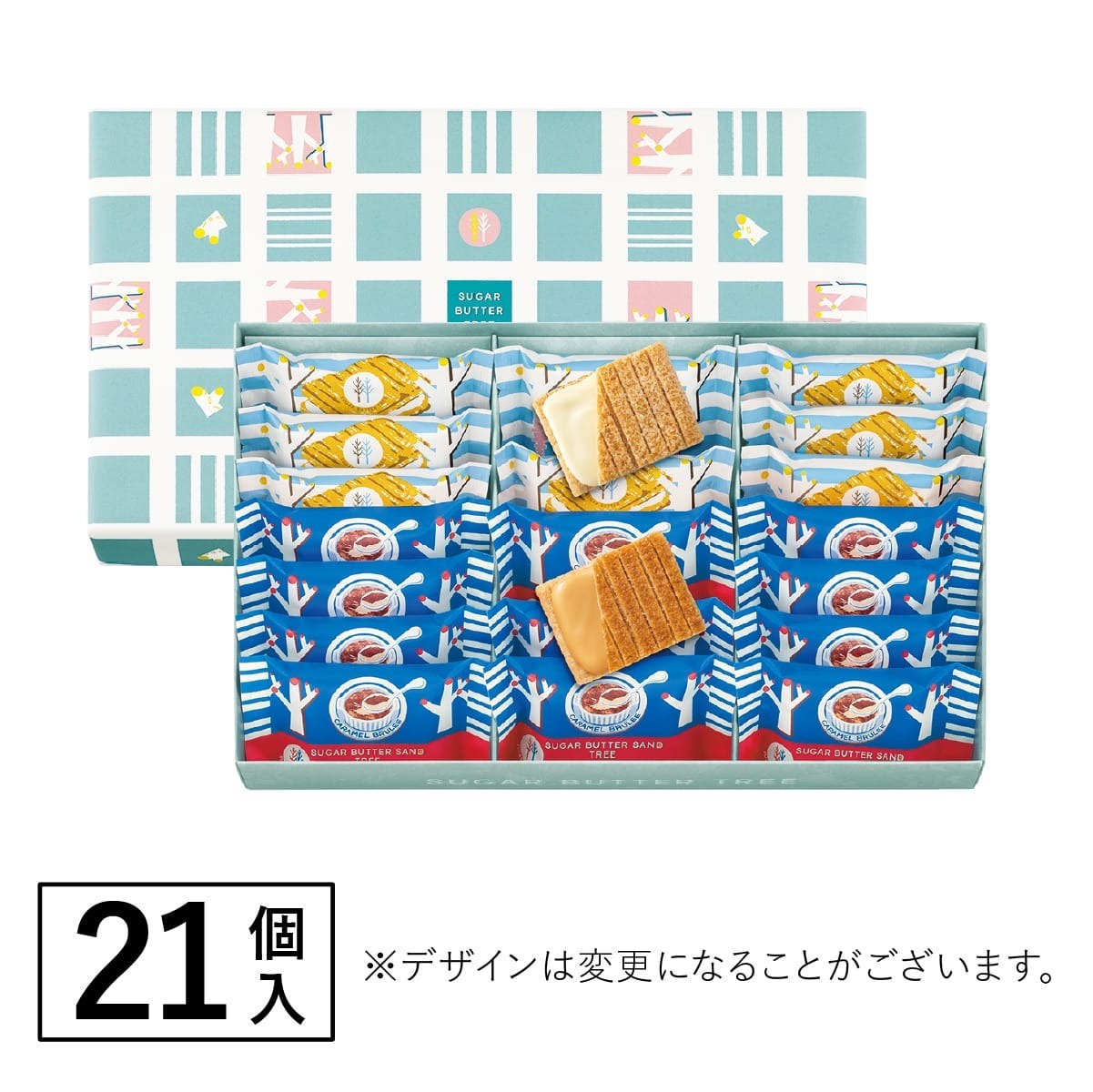 [訂購] [日本製] SUGAR BUTTER SAND TREE ｜ 焦糖布甸味｜ 雜錦夾心餅 ｜ 21件裝 ｜ 賞味期限：25-30日 {TF2509023}