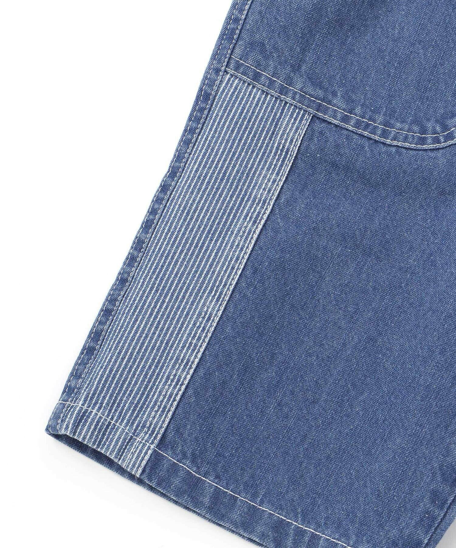 🆕【⭐訂購⭐】🌀 🇯🇵 日本直送🇯🇵 水果昆蟲圖案 拼接條紋 牛仔褲［2款選］🌀[ELDA-0051]