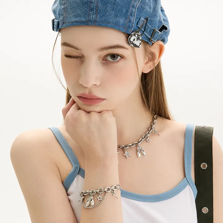 [VVV] Pointe shoes Ribbon Star Mix Bracelet 