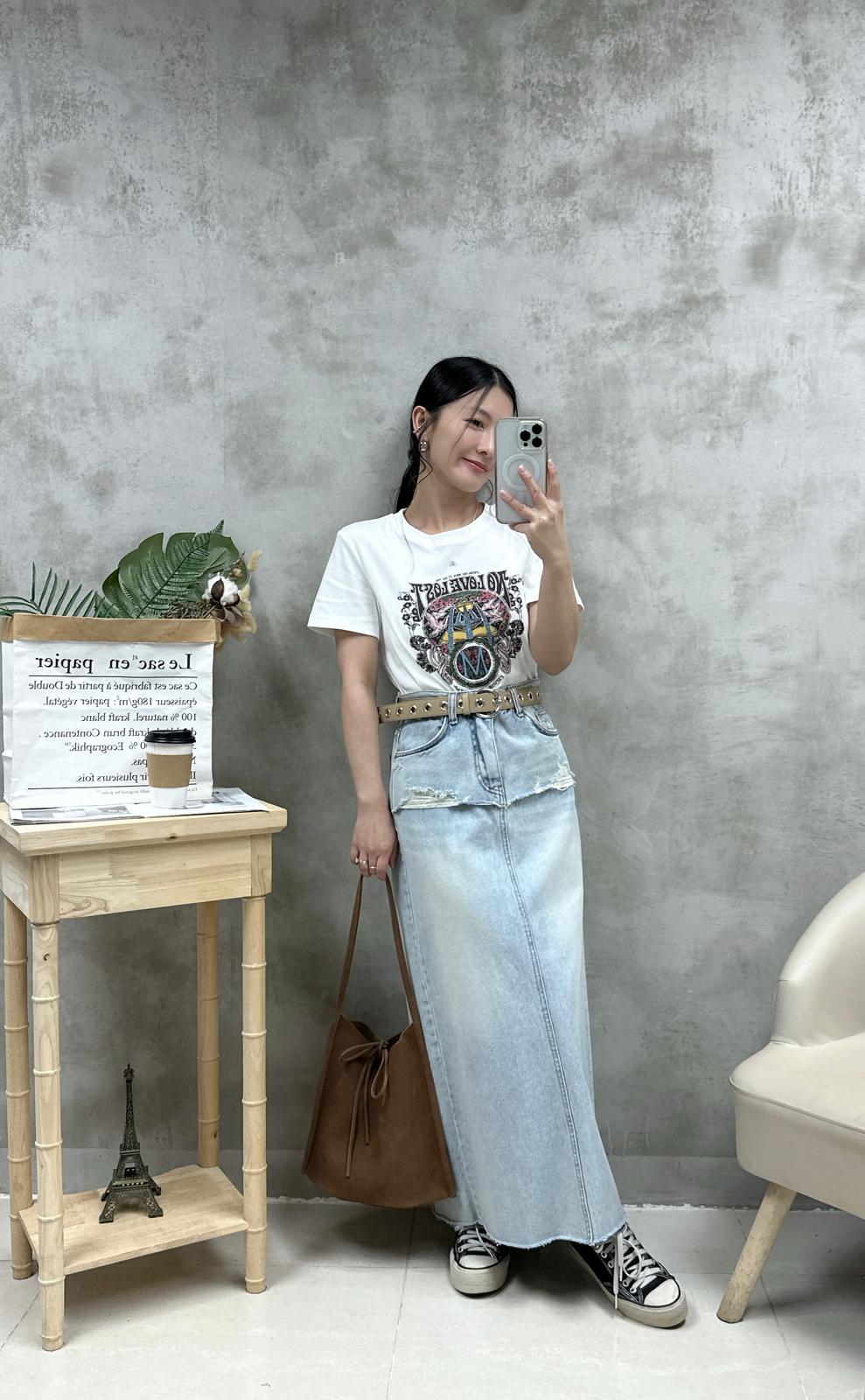 N07 復古花print Tee