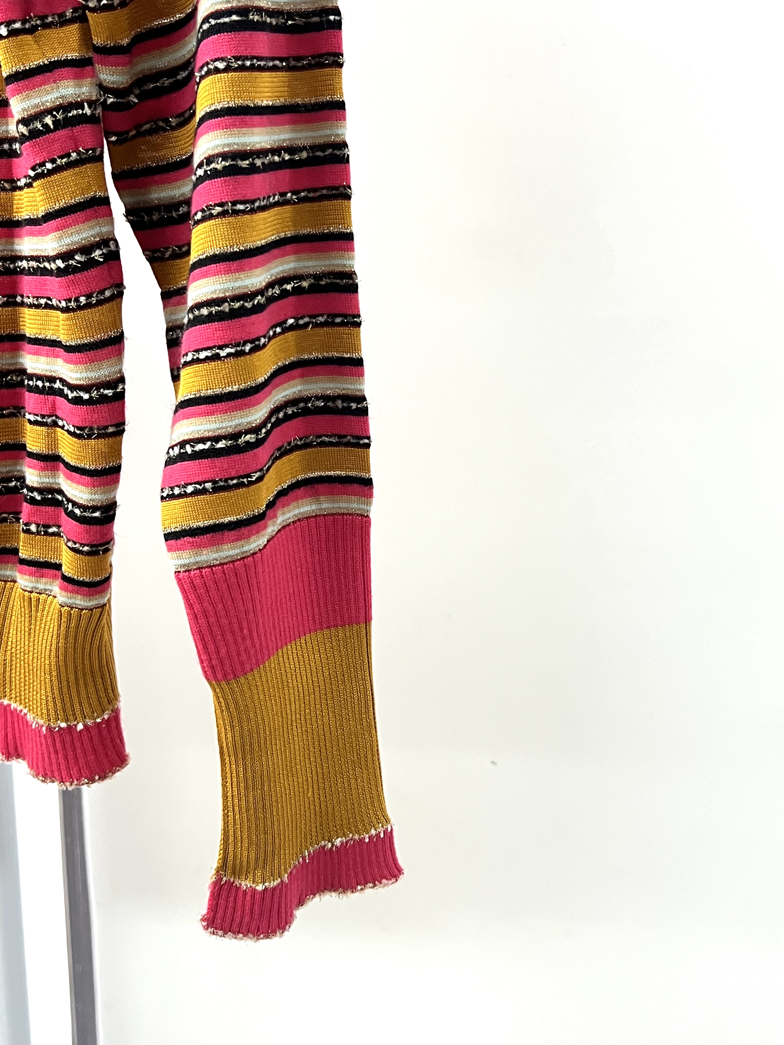 Pre-Owned CHANEL Striped Knit Mock Neck Sweater / Product Code: 26051906