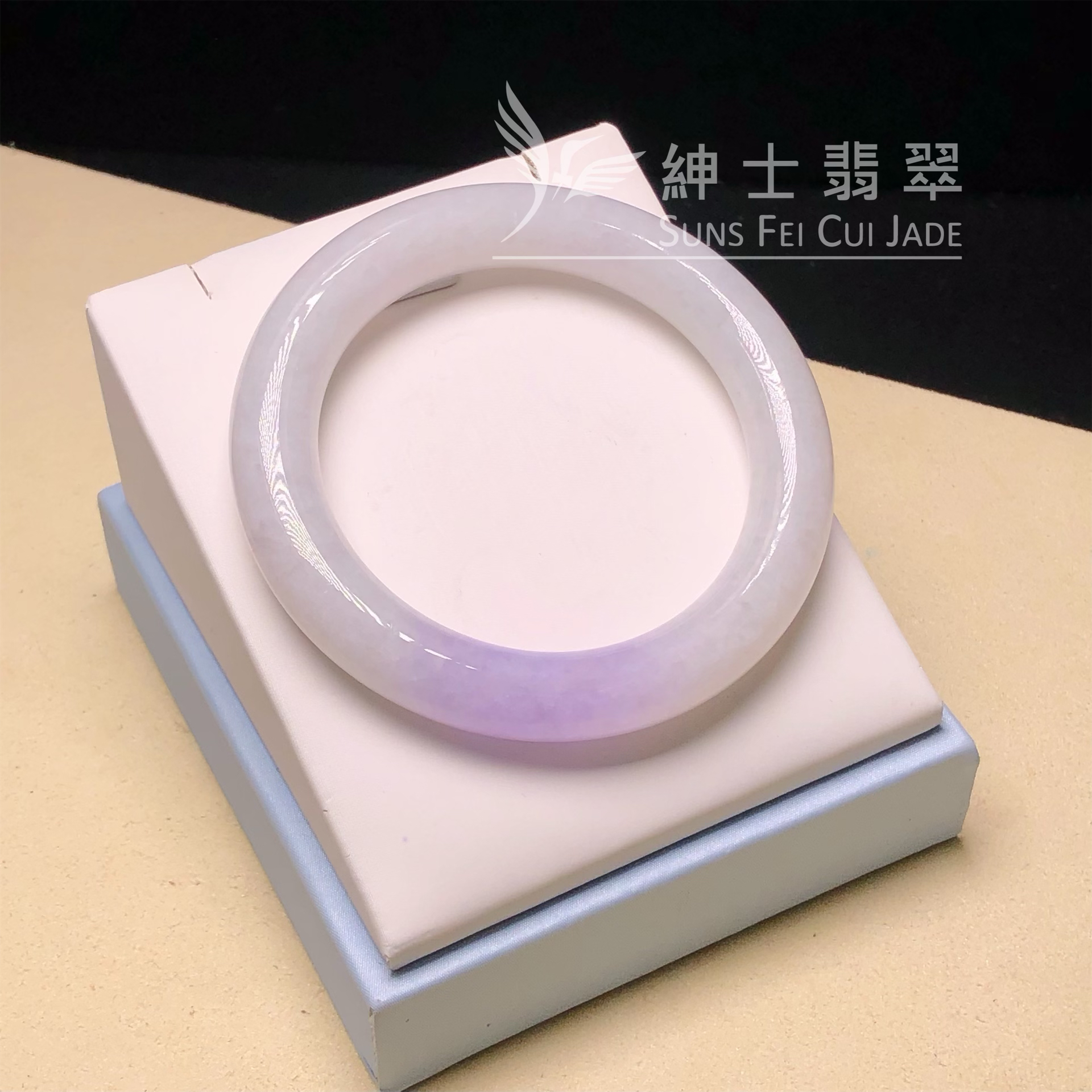 C05366 冰藍紫圓鐲52.5mm