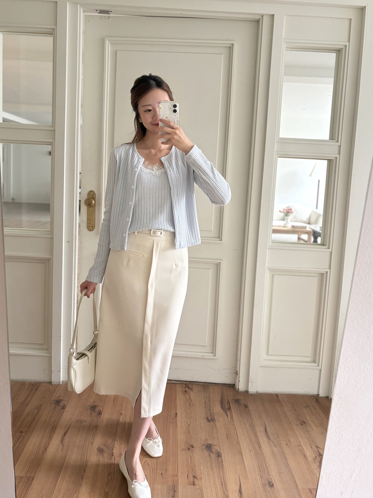 [假兩件] Lumiere Lace Layered Top (Babyblue)