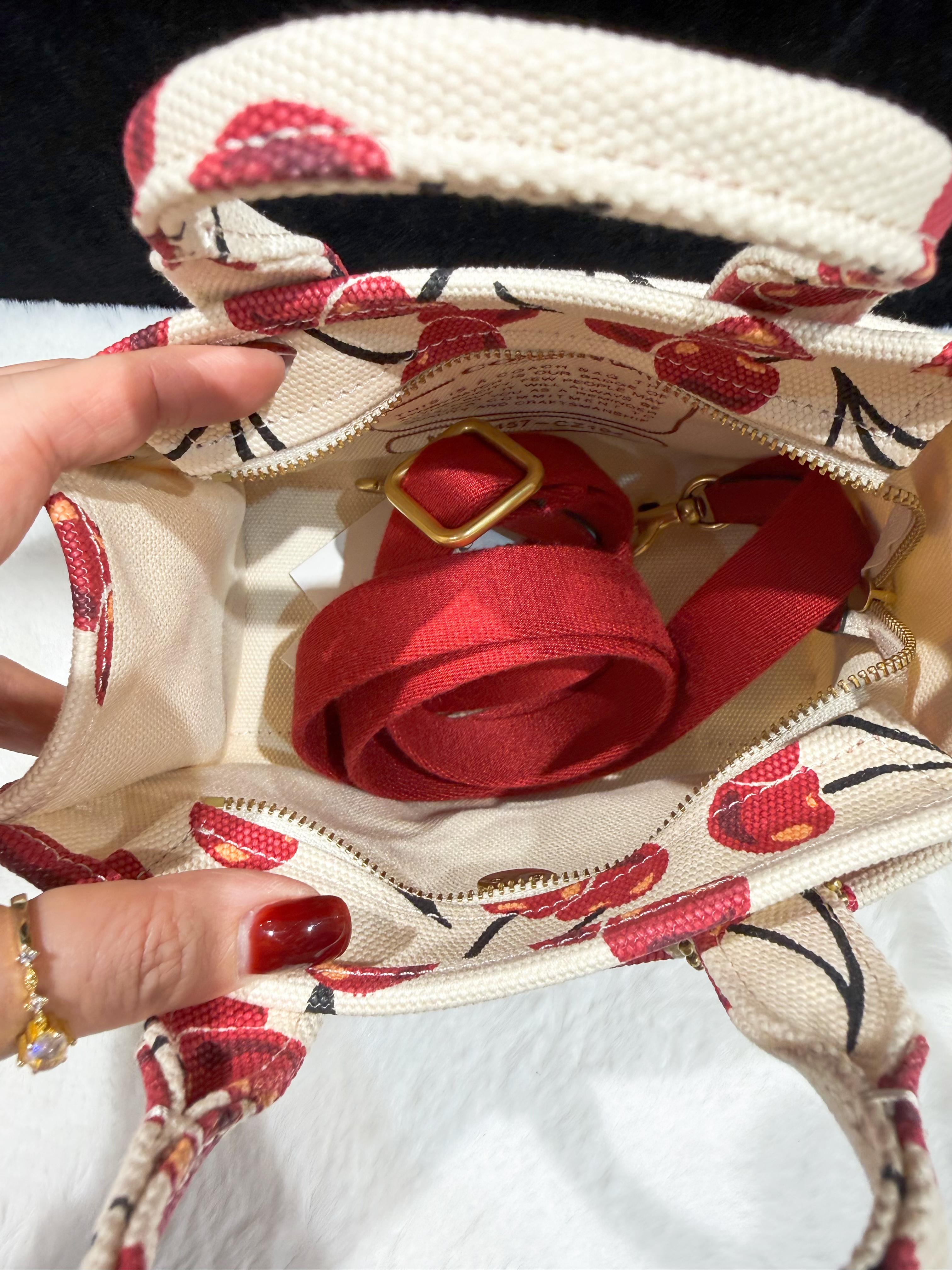 Coach Cargo tote mini cherry