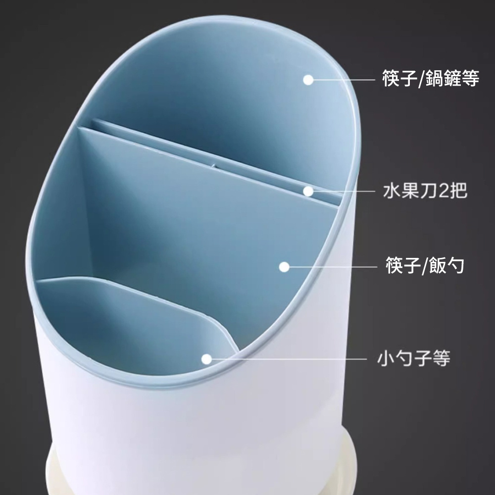 雙層瀝水餐具架 筷子架 餐具收納 勺子 匙羹 筷子籠 收納盒 餐具瀝水 灰色 [平行進口]  HK2700