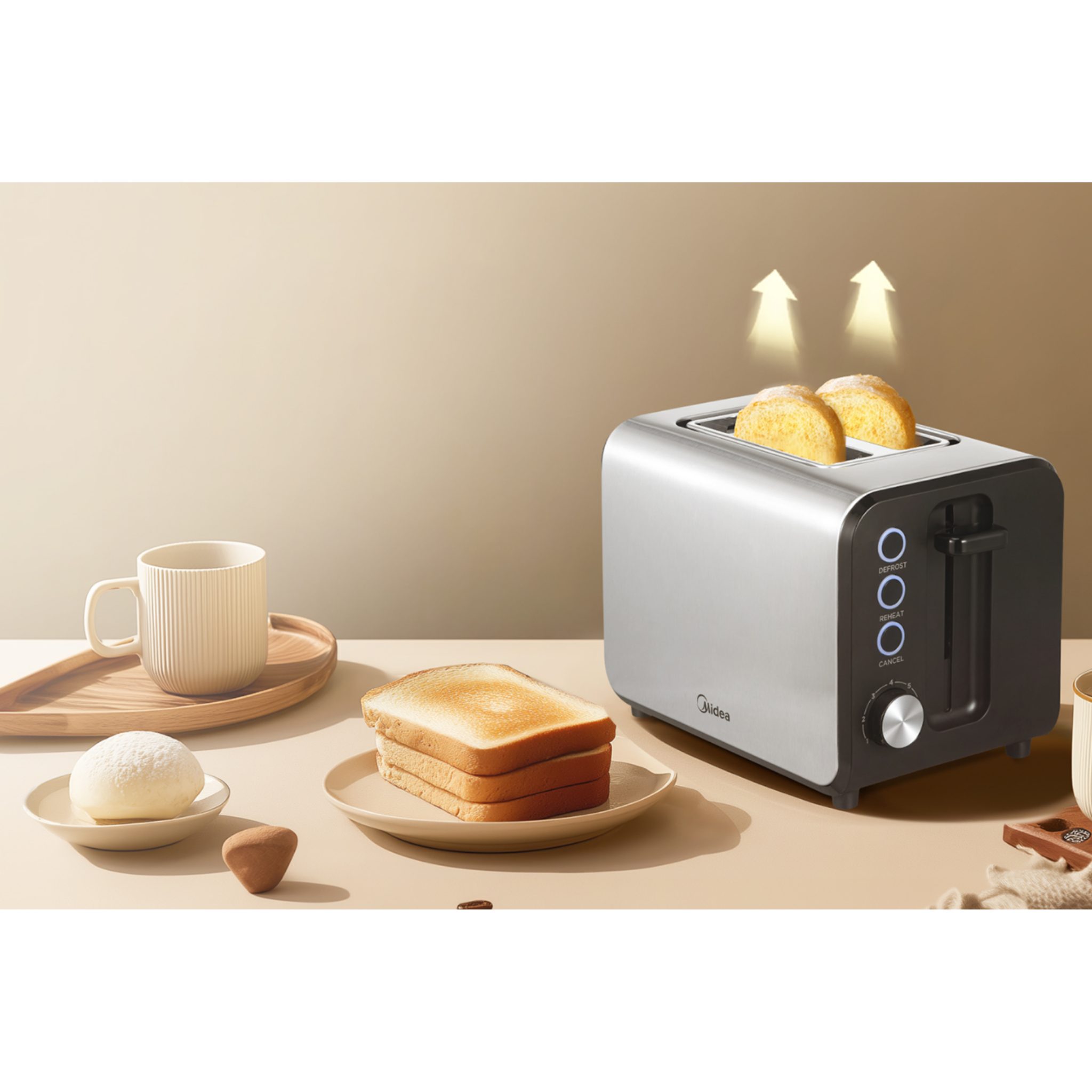 Midea 950W 2-Slice Bread Toaster(Black) MTO9502SBMK
