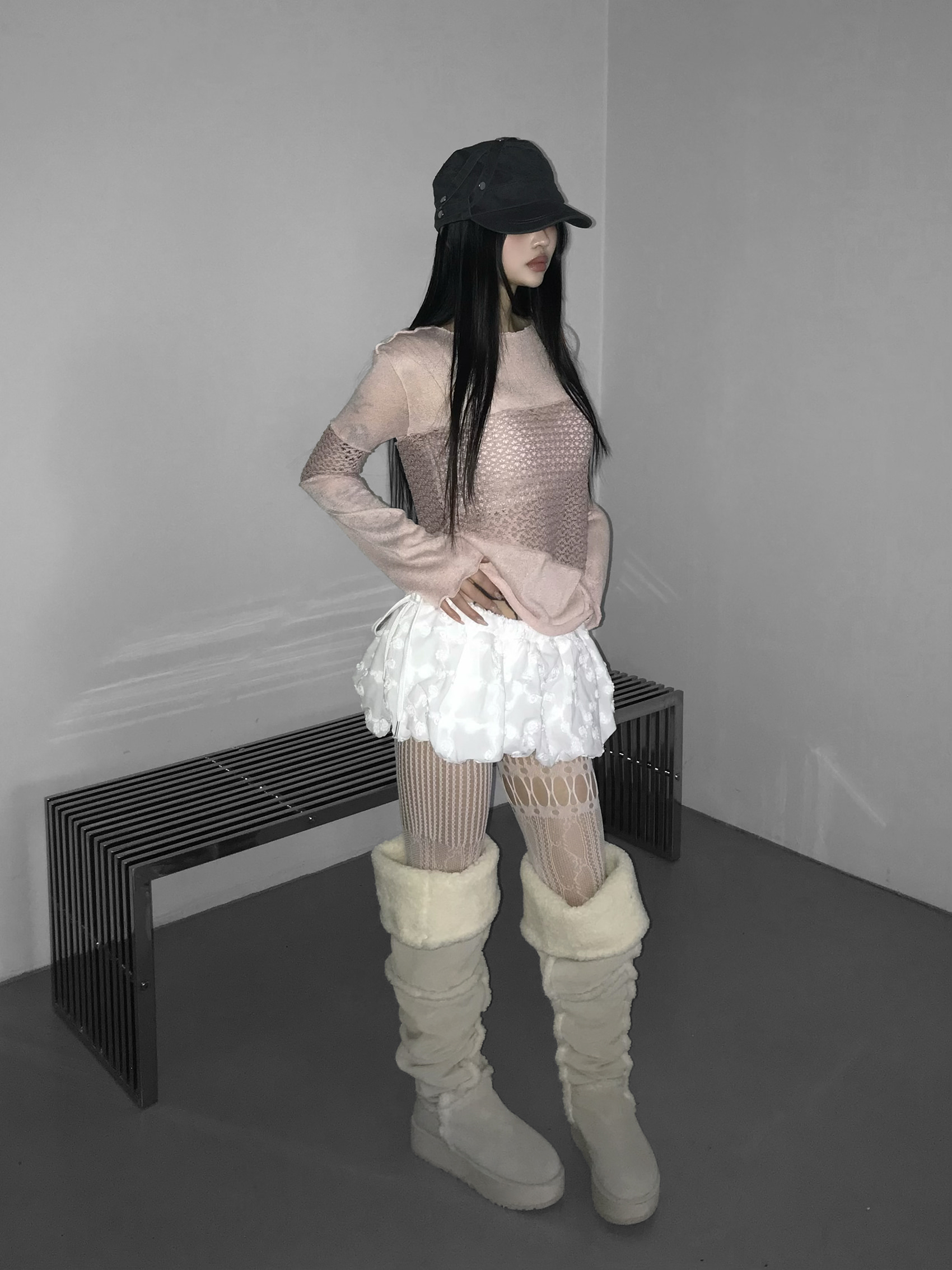 Asymmetrical Sheer Knit Top